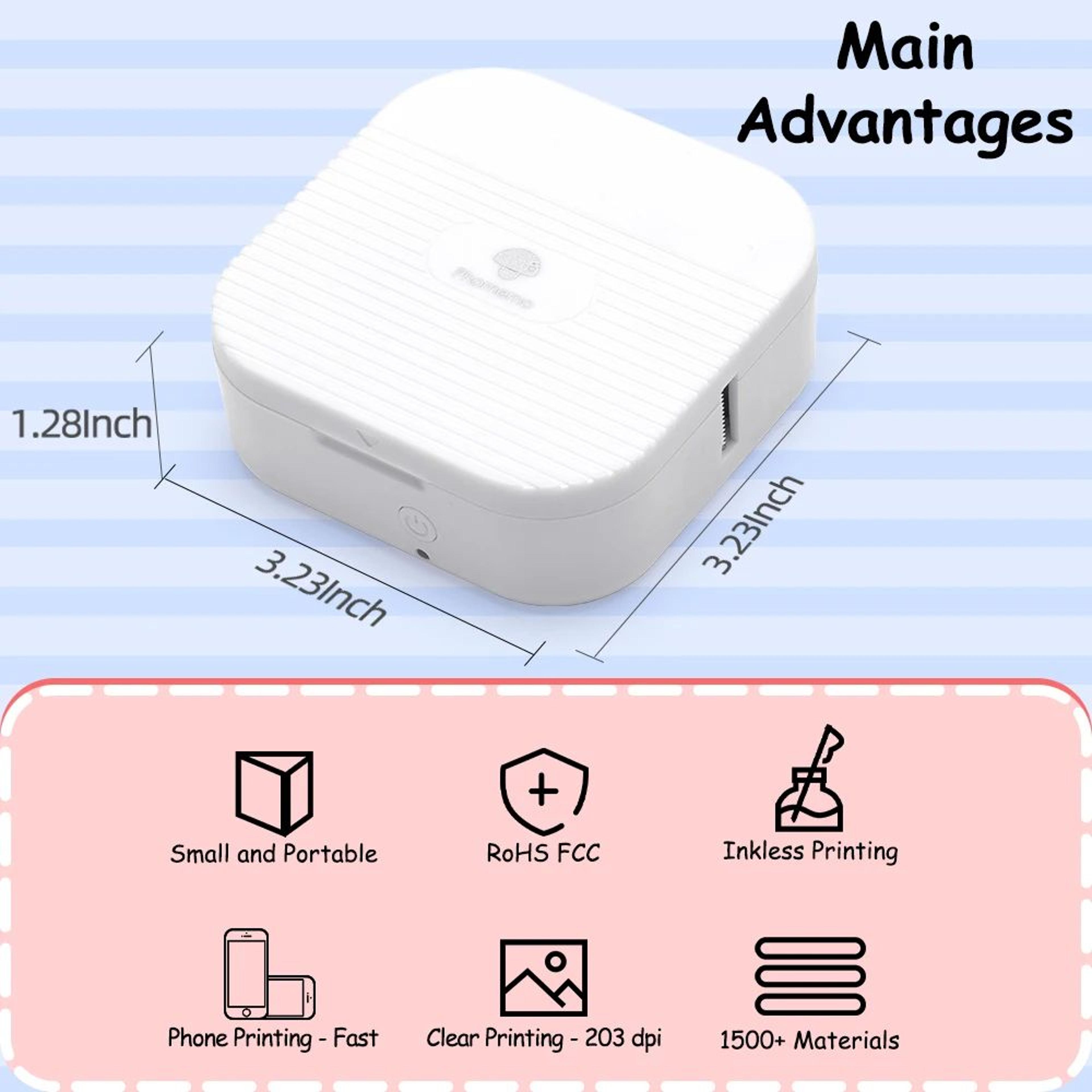 Mini Bluetooth Thermal Label Printer 615mm Portable Wireless Sticker Label Maker 4