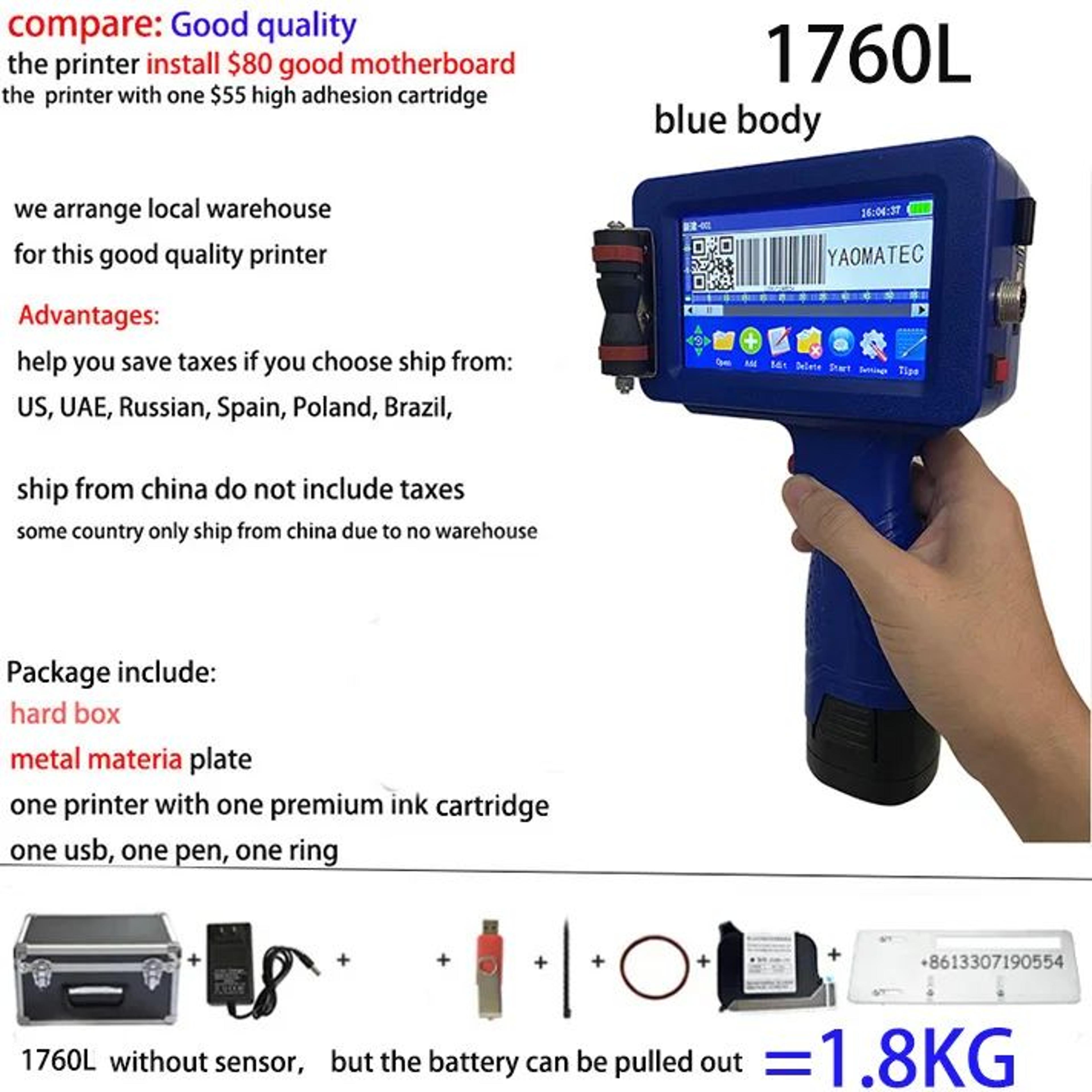S7 Y7 Portable Handheld Inkjet Printer 127mm QR Code Date And Batch Coding Machine 8