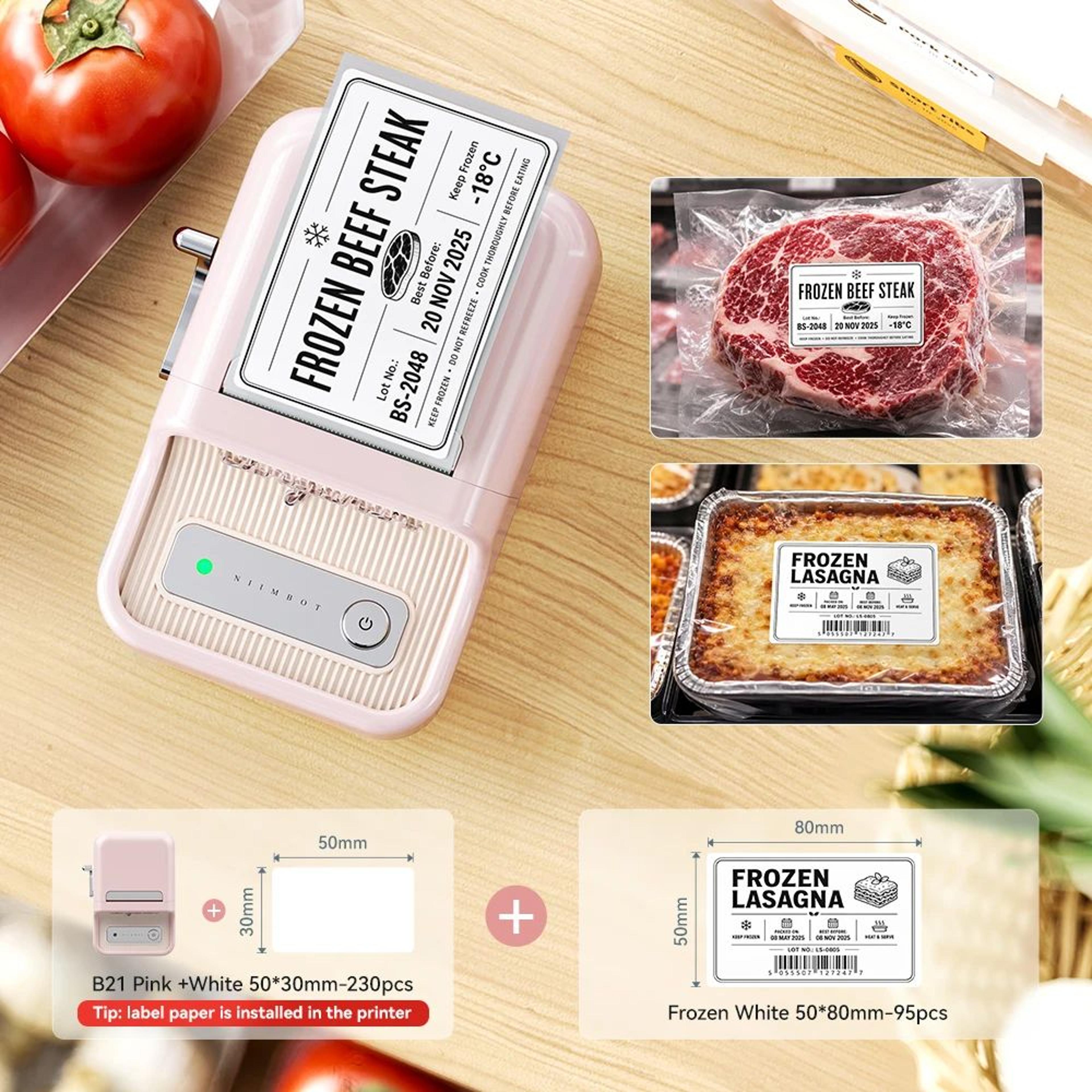 B1B21 Wireless Bluetooth Label Maker With Freezer Labels For Kitchen And Food Storage 17