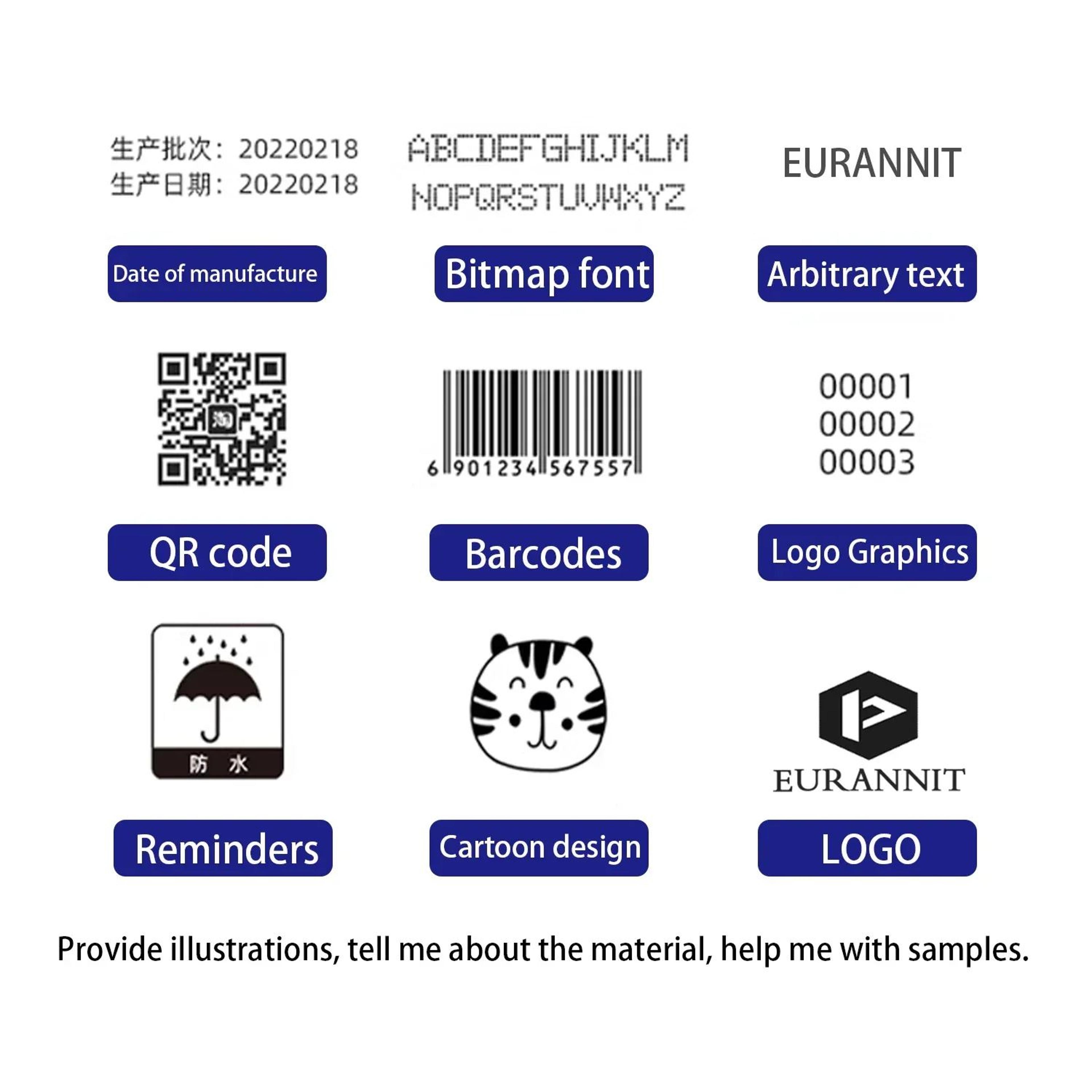 E19 Portable 127mm Handheld Inkjet Printer For Expiry Dates QR Codes And Barcodes 3
