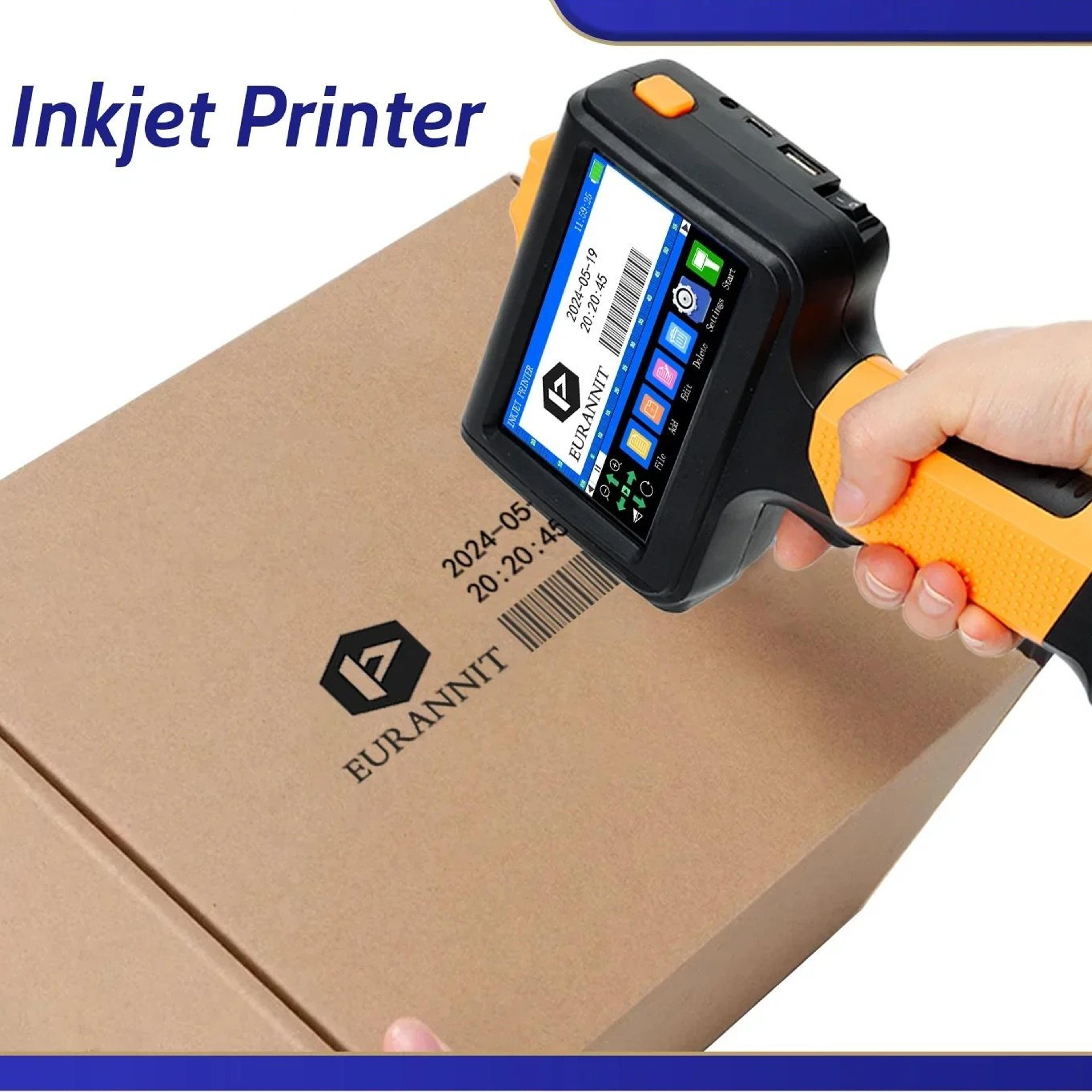 e19 portable 12.7mm handheld inkjet printer for expiry dates, qr codes and barcodes