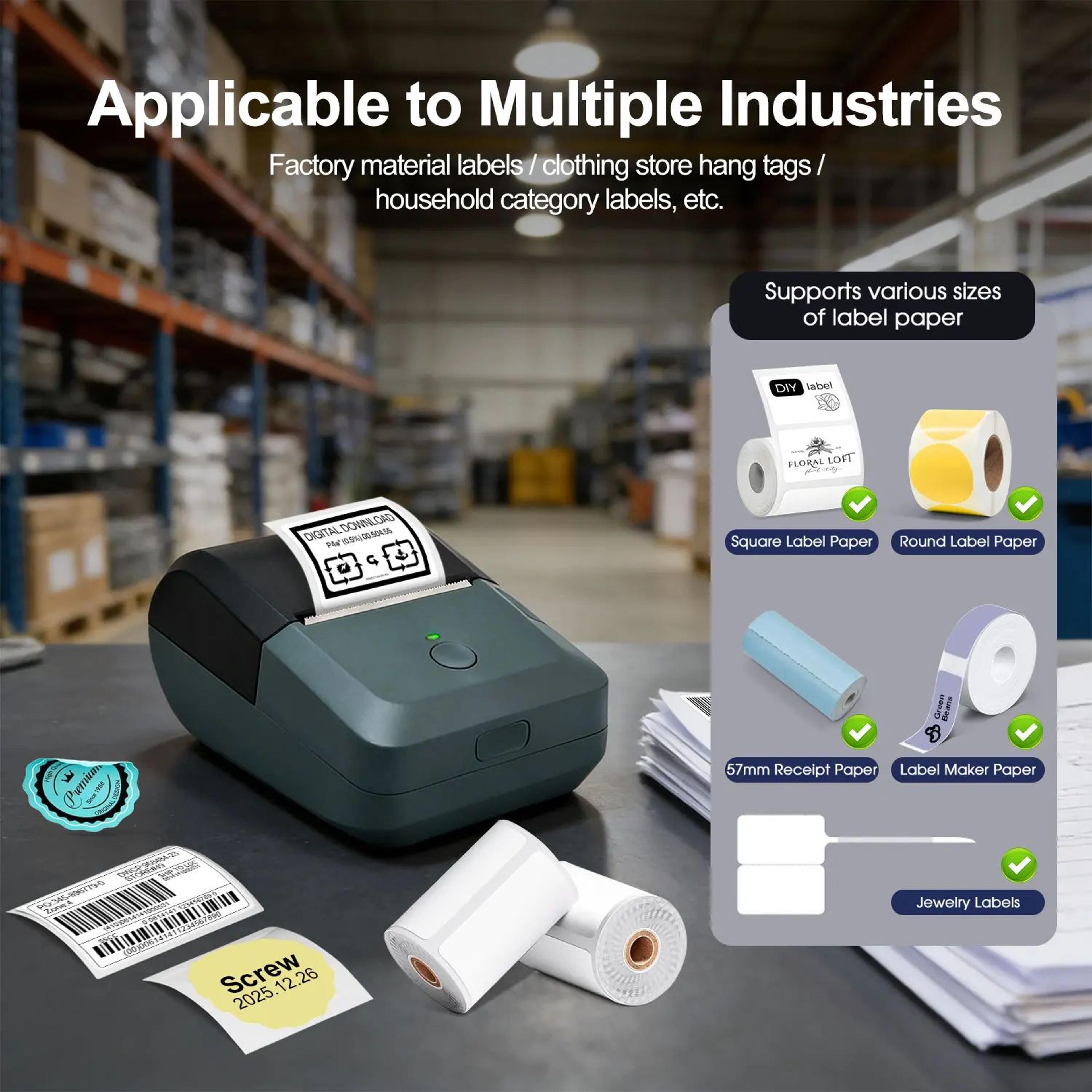 Portable Inkless Bluetooth Label Printer With Color Paper Support For Retail And Home Organization 3