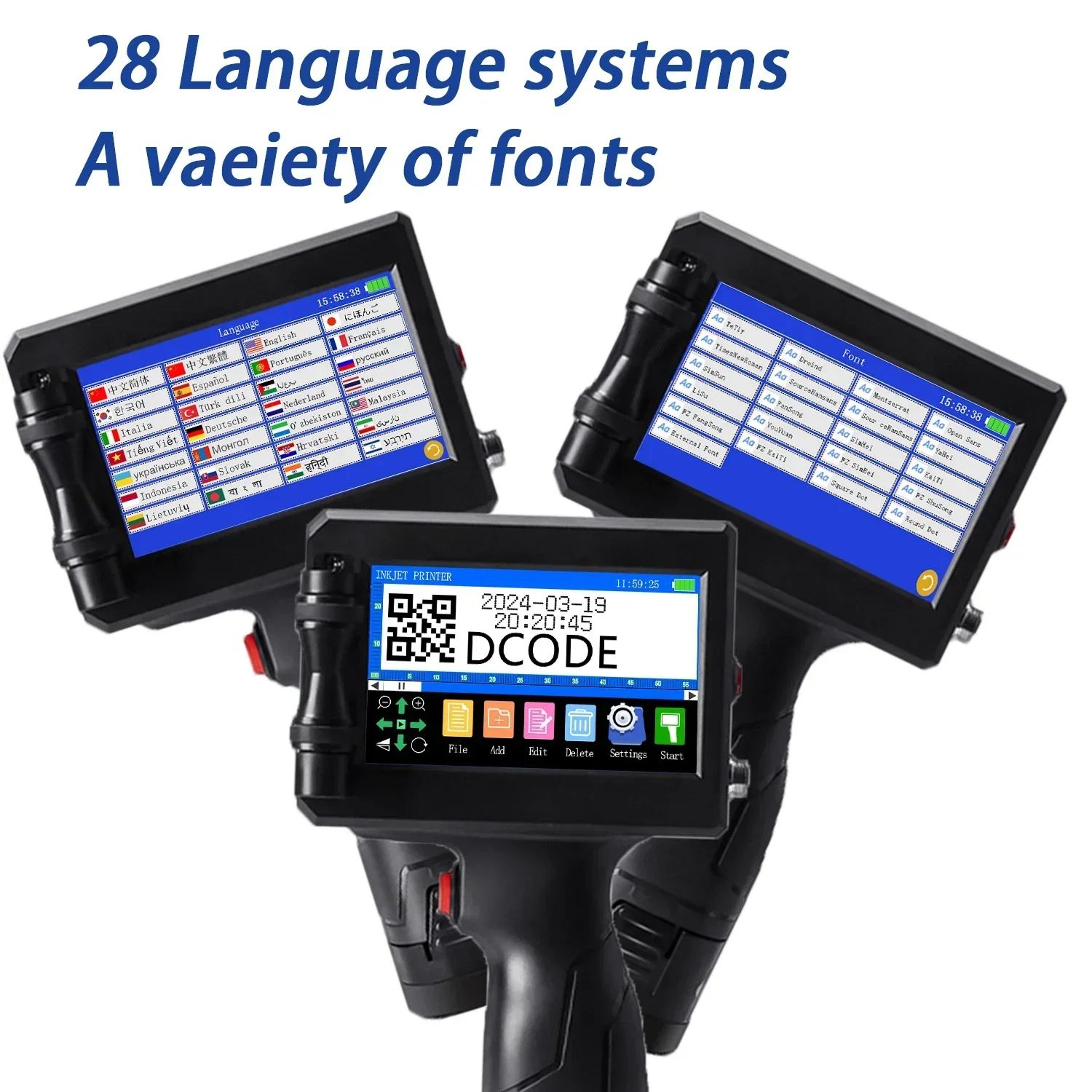 1750 Plus Portable Handheld Inkjet Printer 127254mm Date Coding And Barcode Printing Machine 3