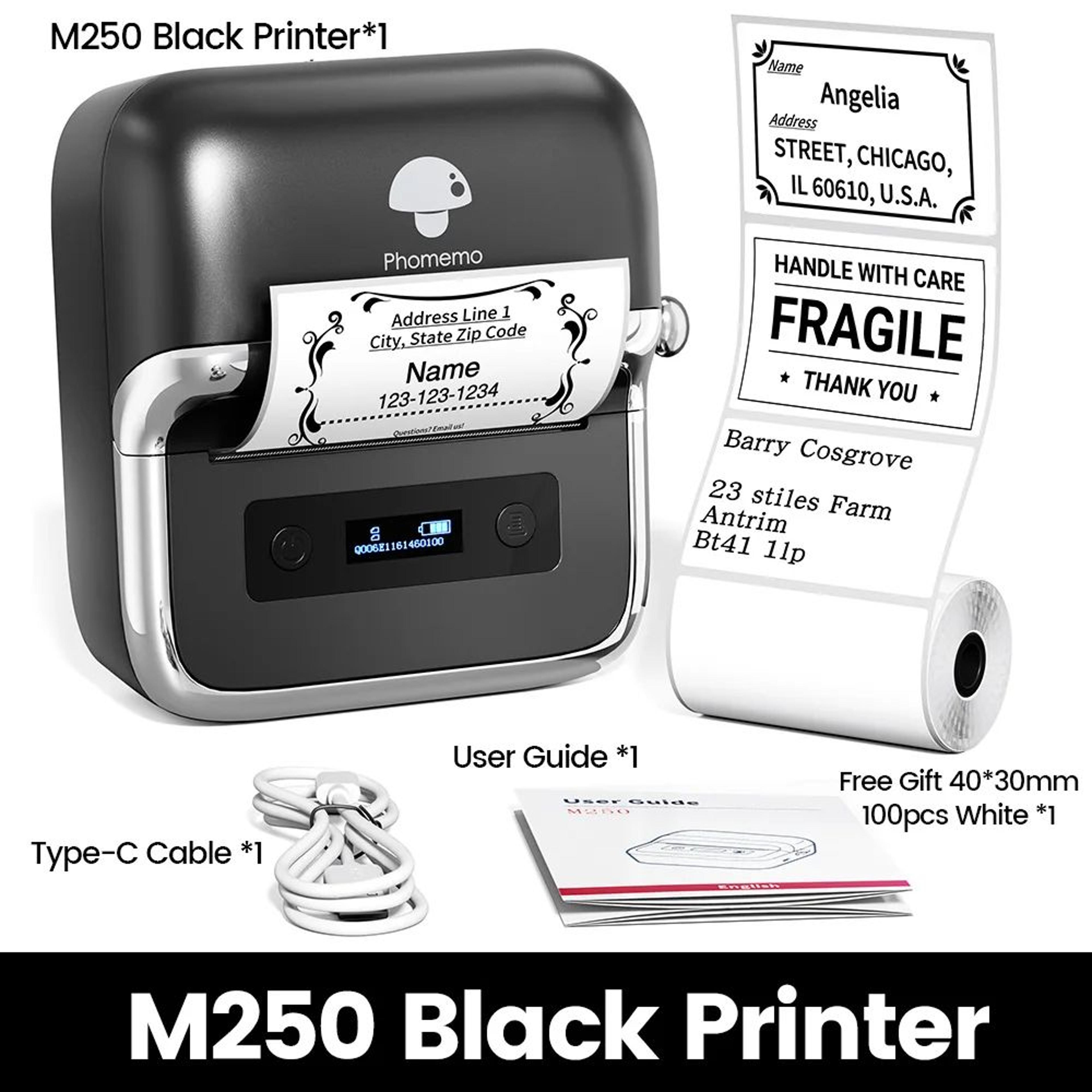 Portable 75mm Bluetooth Thermal Label Maker And Barcode Sticker Printer 7