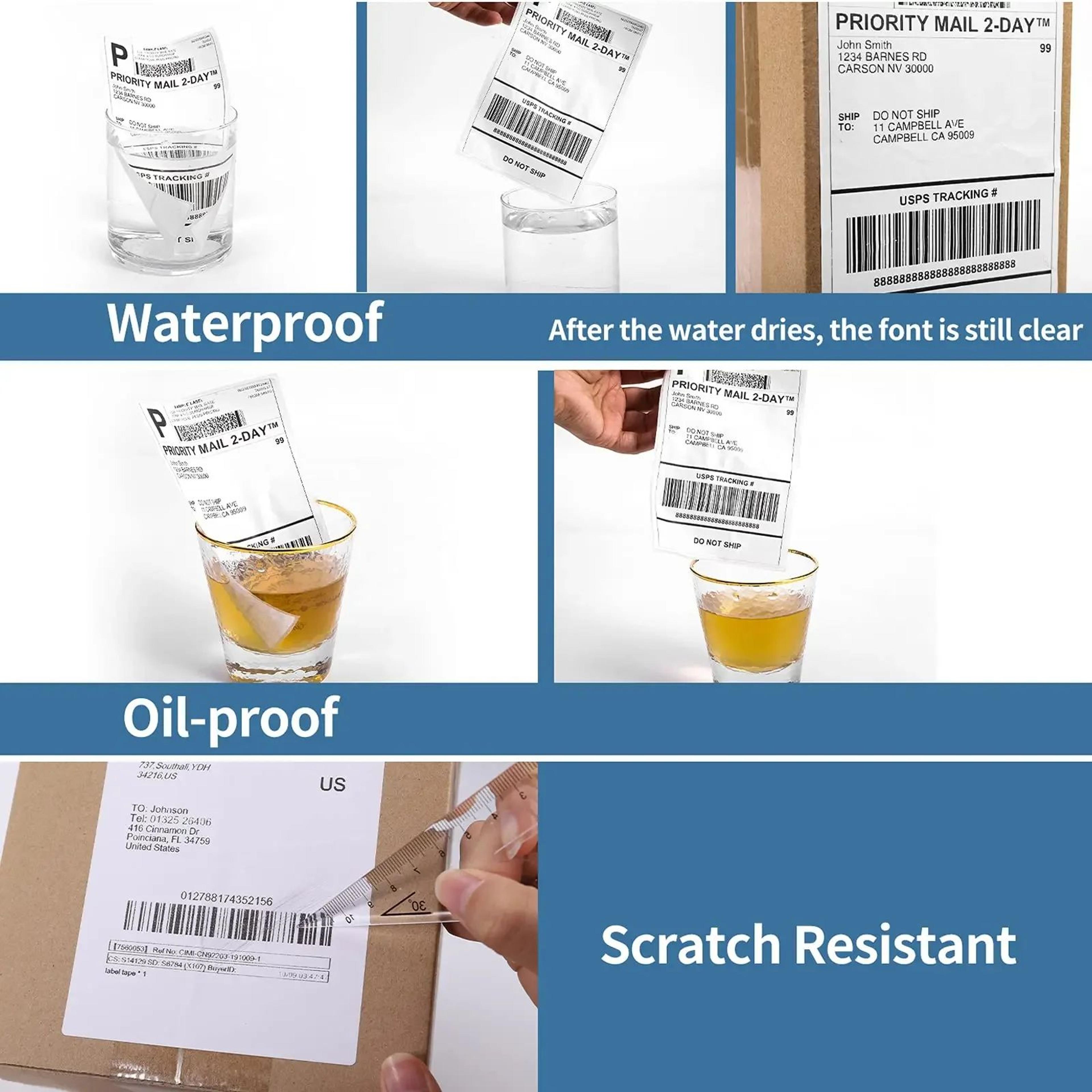 500PCS 4x6 Inch Thermal Shipping Labels FanFold SelfAdhesive Printer Paper 3