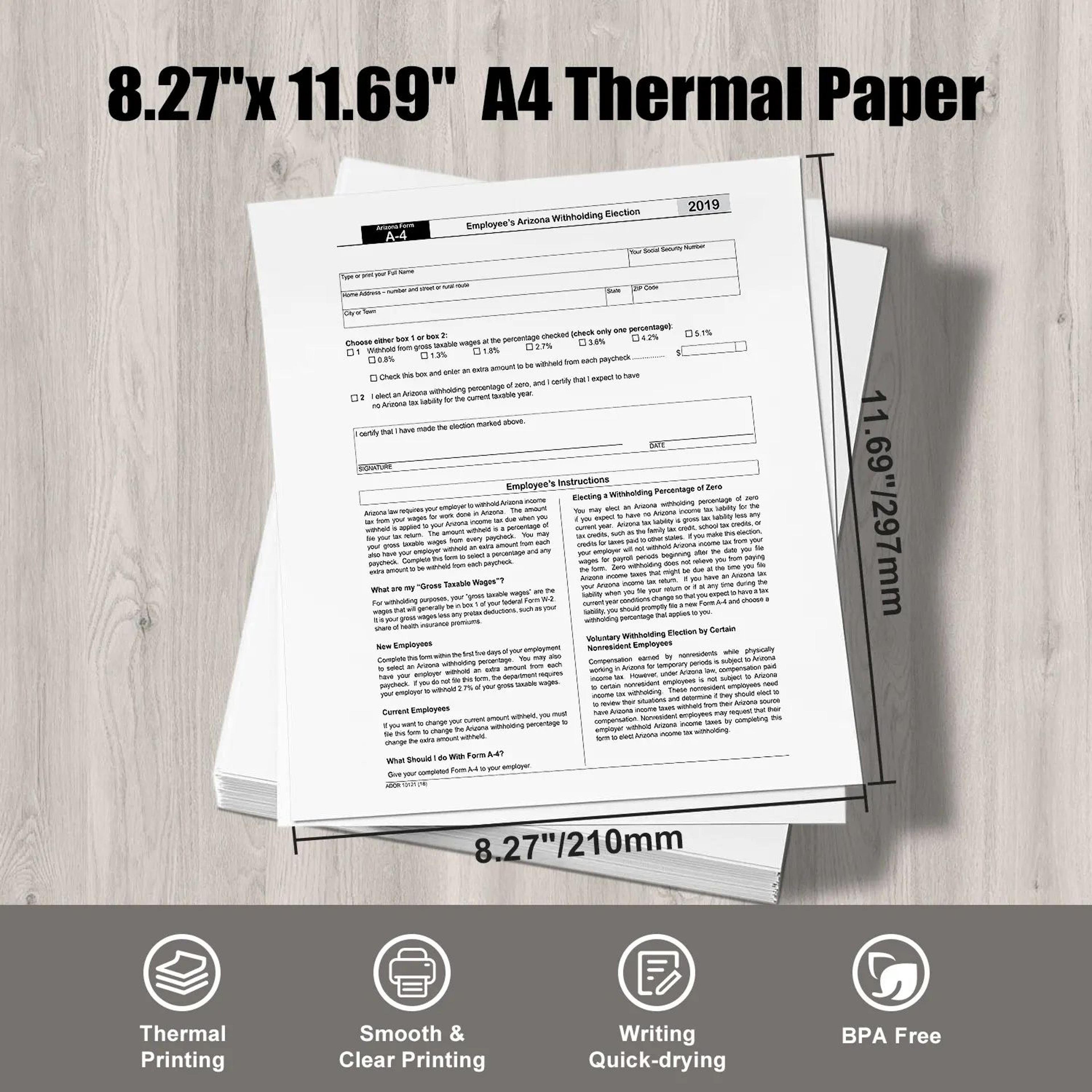 Portable A4 Bluetooth Thermal Printer For Wireless Inkless Document Printing 5