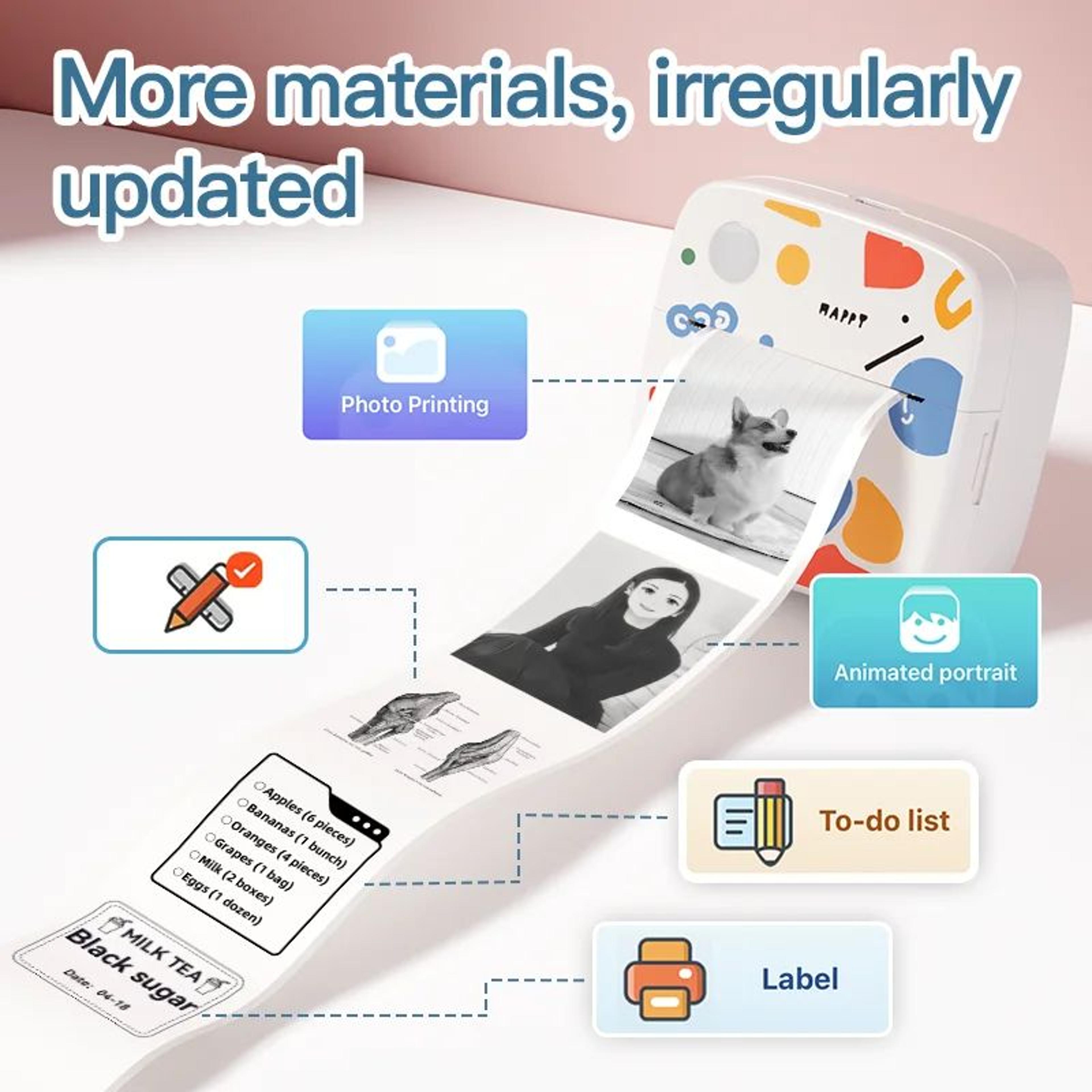 D2 Portable Mini Thermal Printer Wireless Bluetooth Sticker And Photo Printer 4