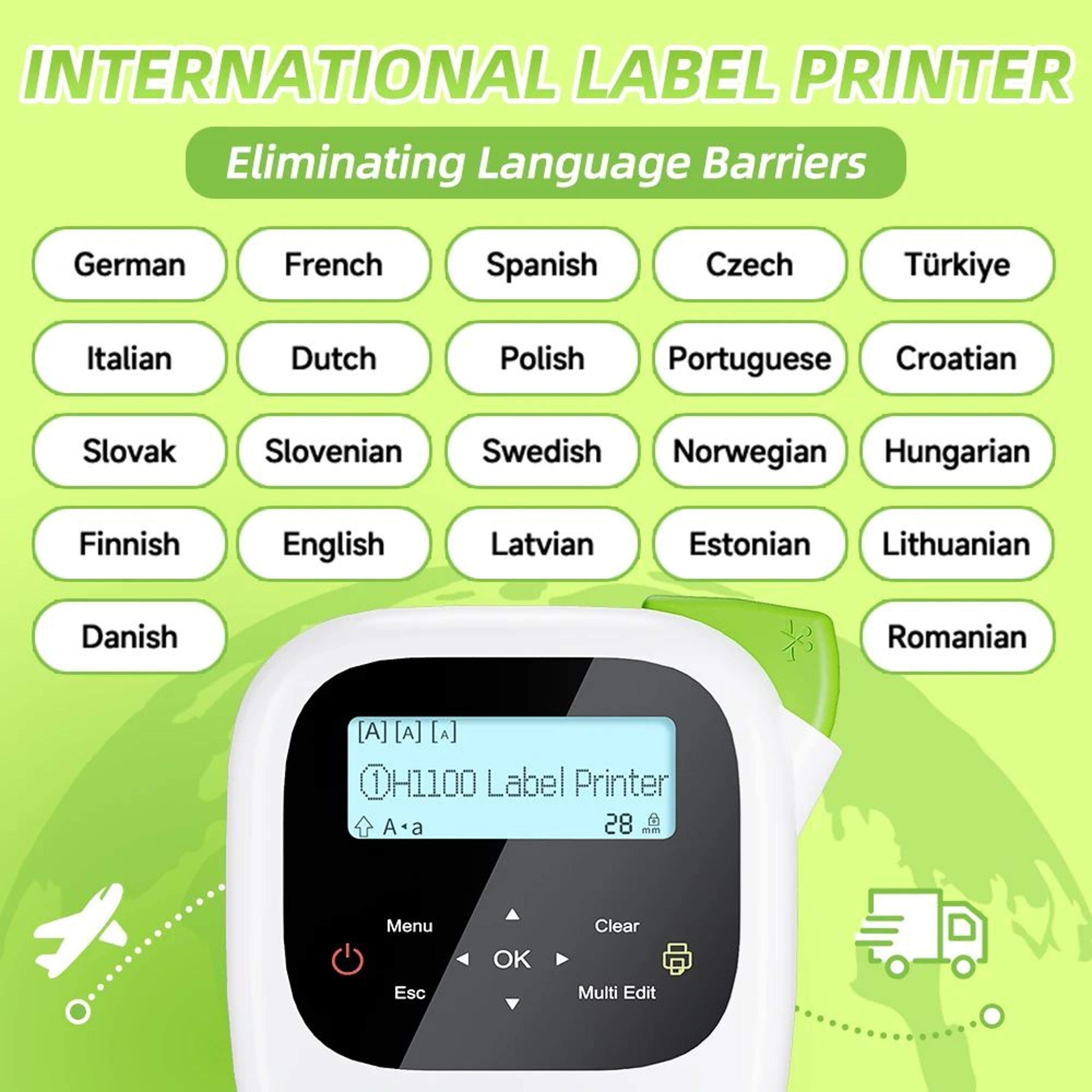 H1100 Portable Handheld Label Maker With Backlit Screen And Keyboard 3
