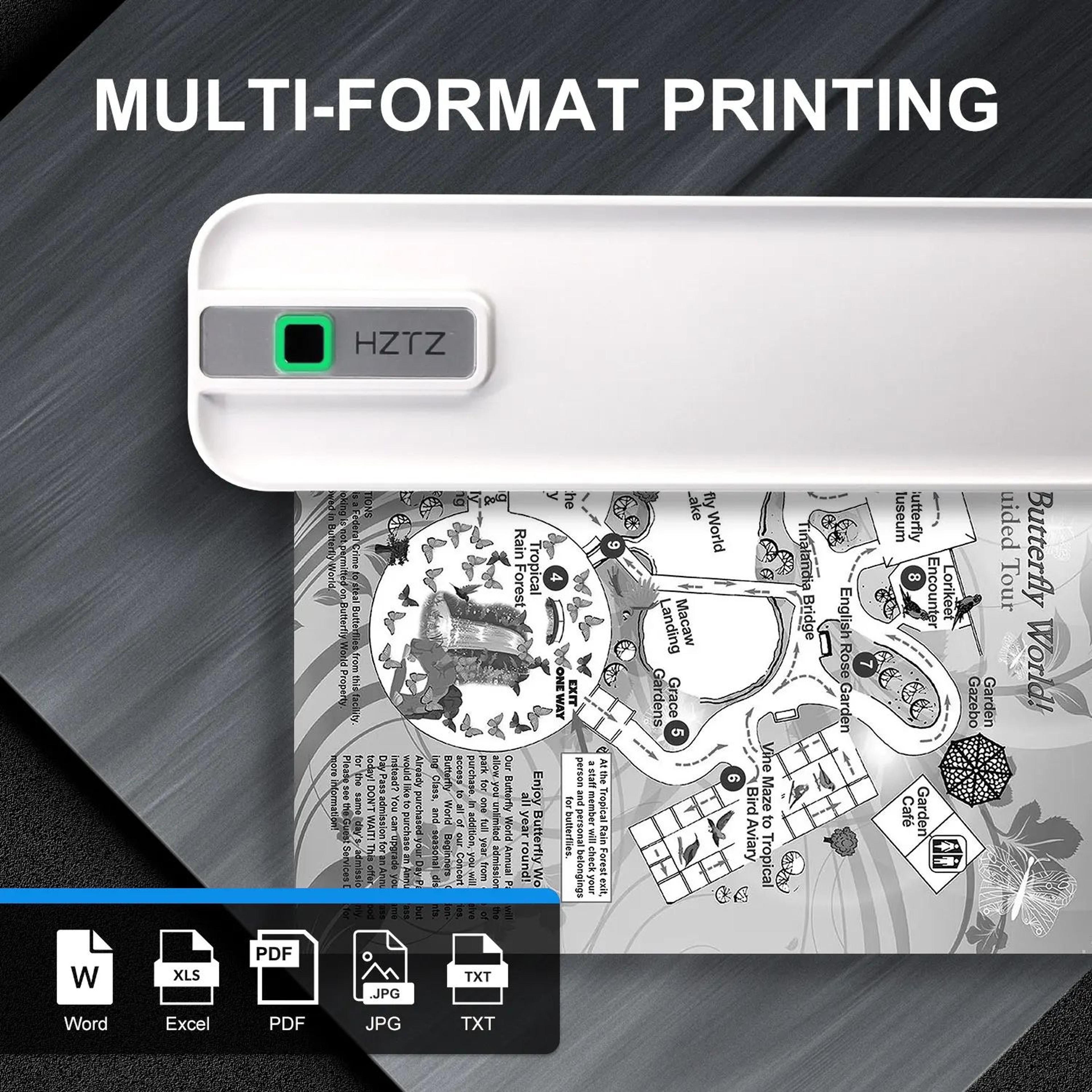 a4 portable wireless thermal printer 300dpi inkless bluetooth printer for phone and laptop