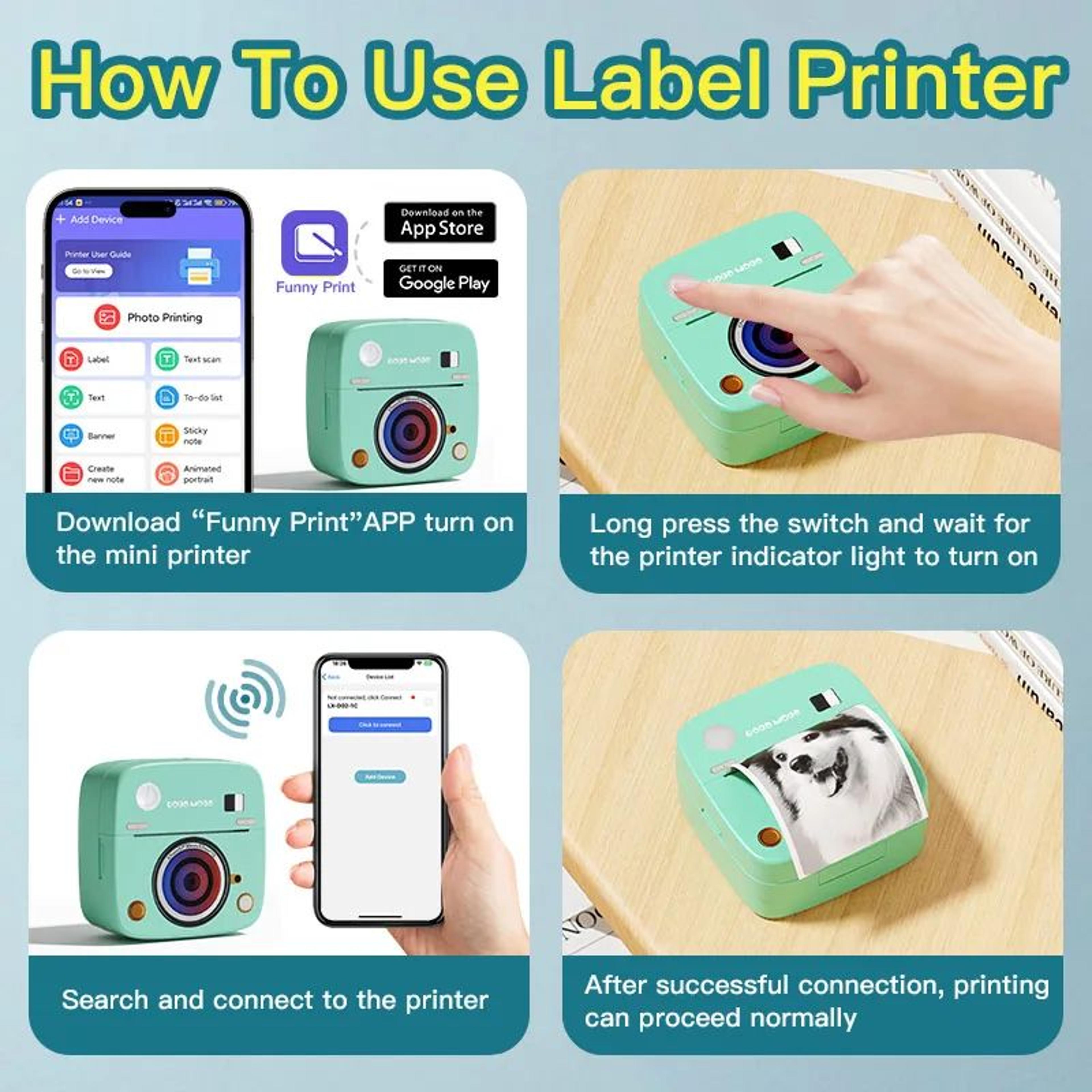 C1 Mini Bluetooth Photo Sticker And Kitchen Label Printer With 1200mAh Rechargeable Battery 4