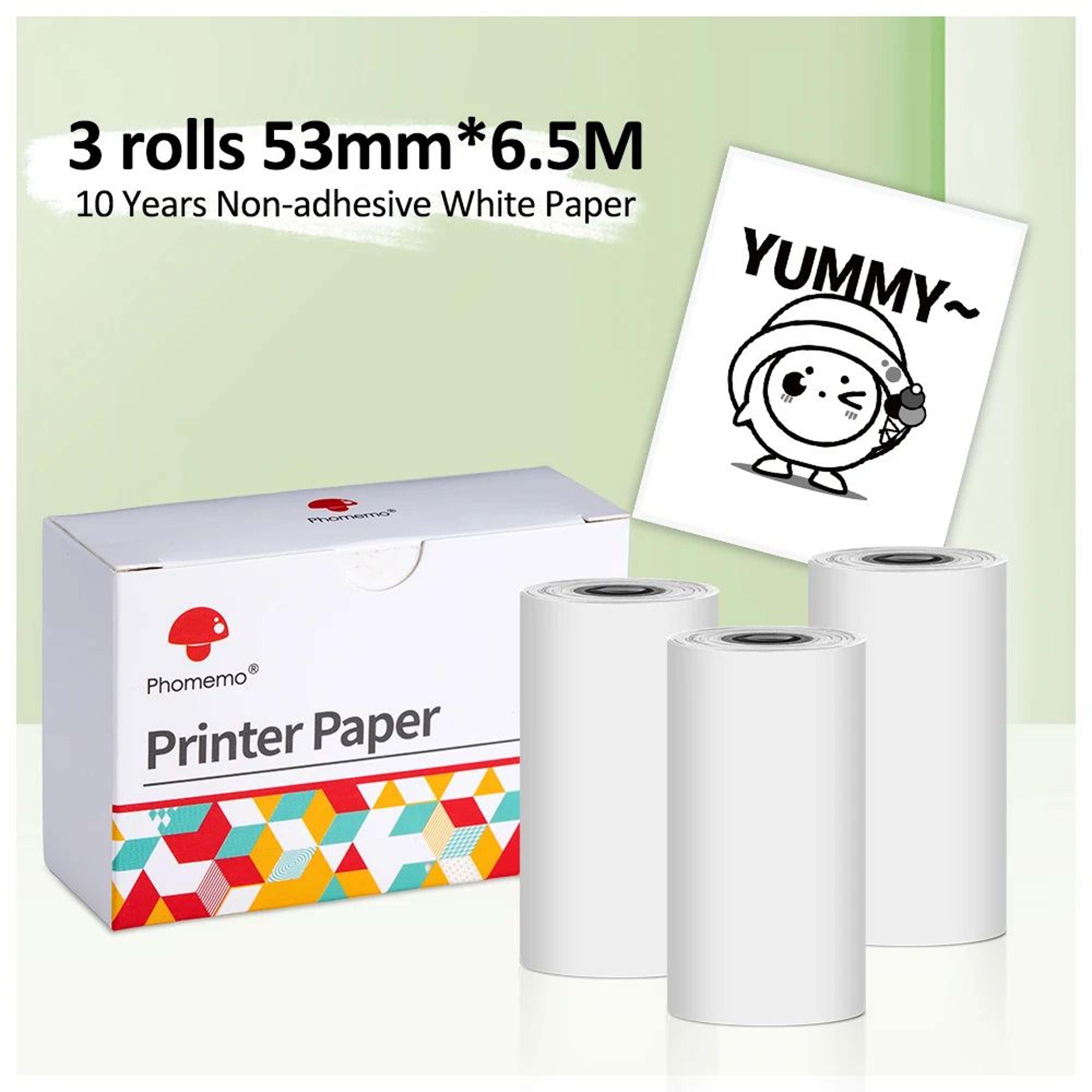 3 Rolls White SelfAdhesive Thermal Sticker Paper For M02 M02 Pro M02S Mini Printers 8