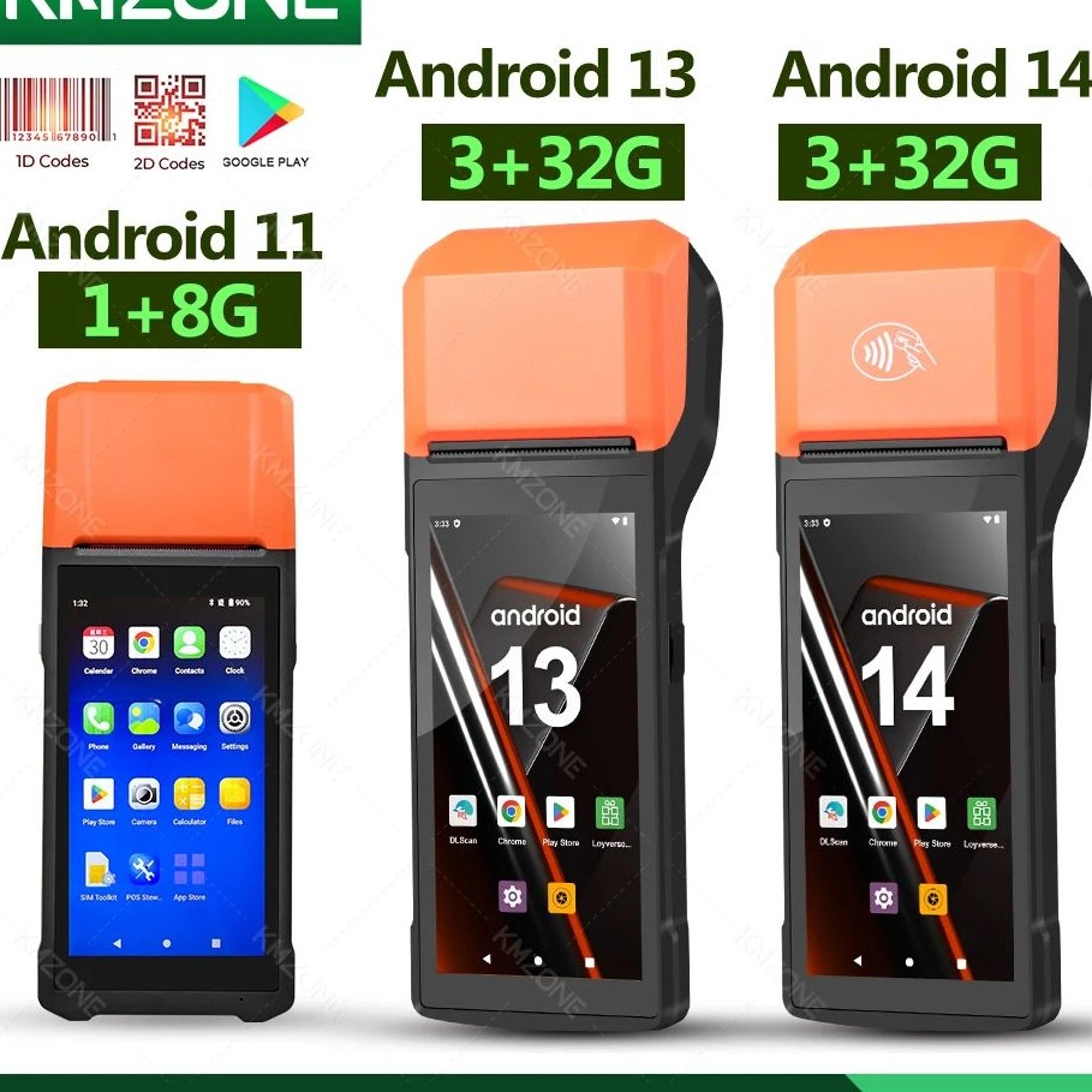 android pos terminal with 5 inch touchscreen and 58mm bluetooth thermal receipt printer