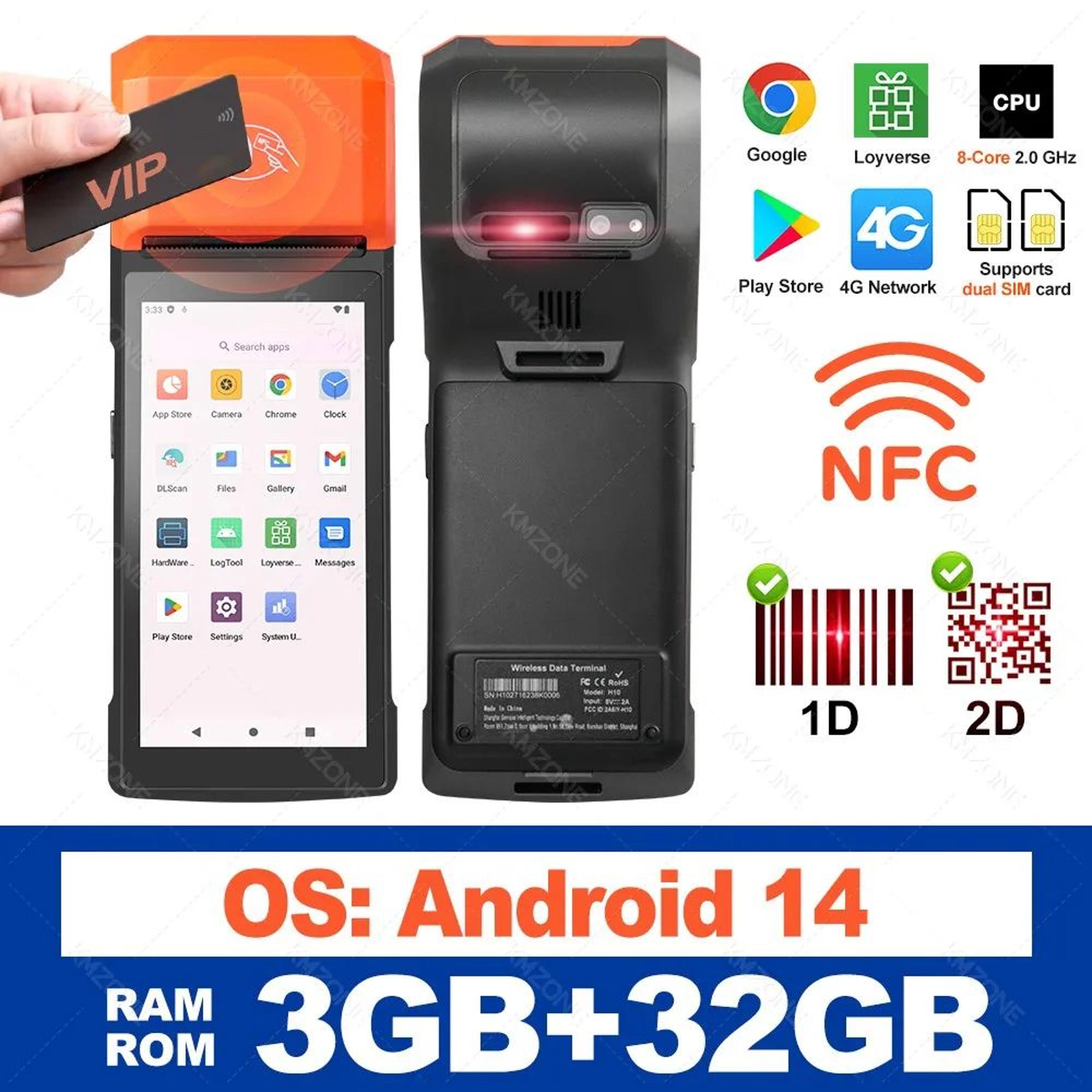 Android POS Terminal With 5 Inch Touchscreen And 58mm Bluetooth Thermal Receipt Printer 11
