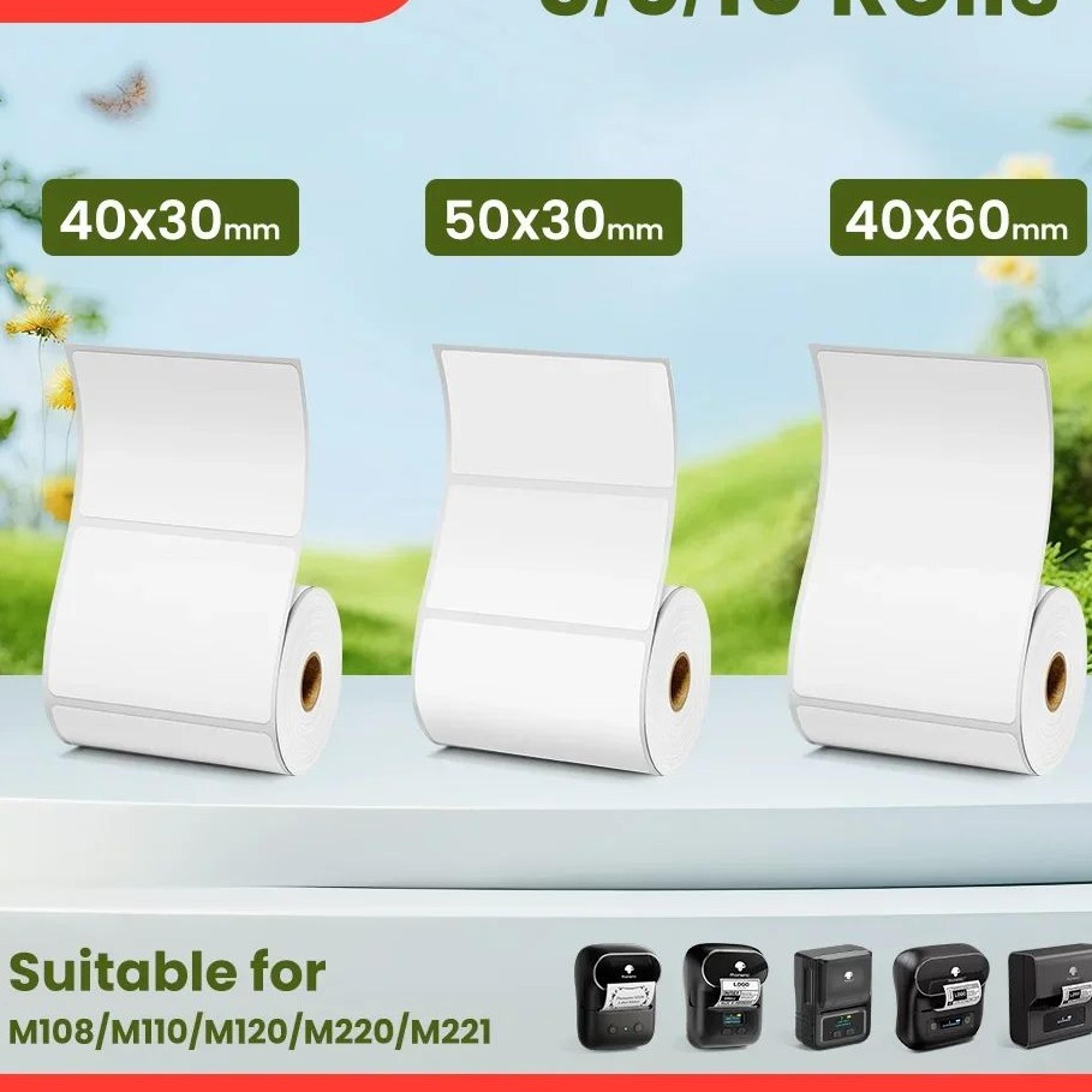 40 x 30mm white thermal label stickers for m108 m110 m120 m200 m220 m221 printers