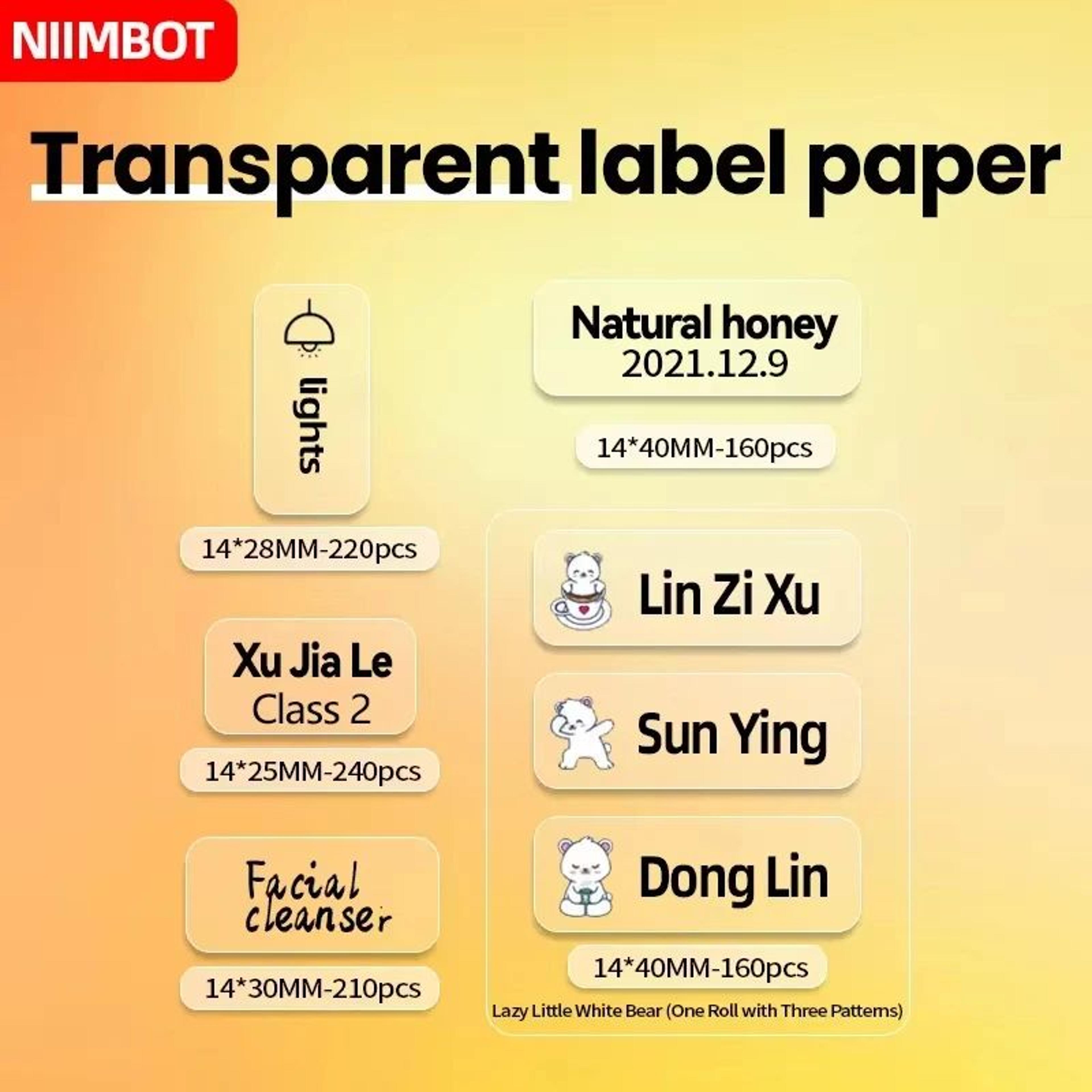 Transparent SelfAdhesive Round Label Stickers For D11 D110 Thermal Printers 2