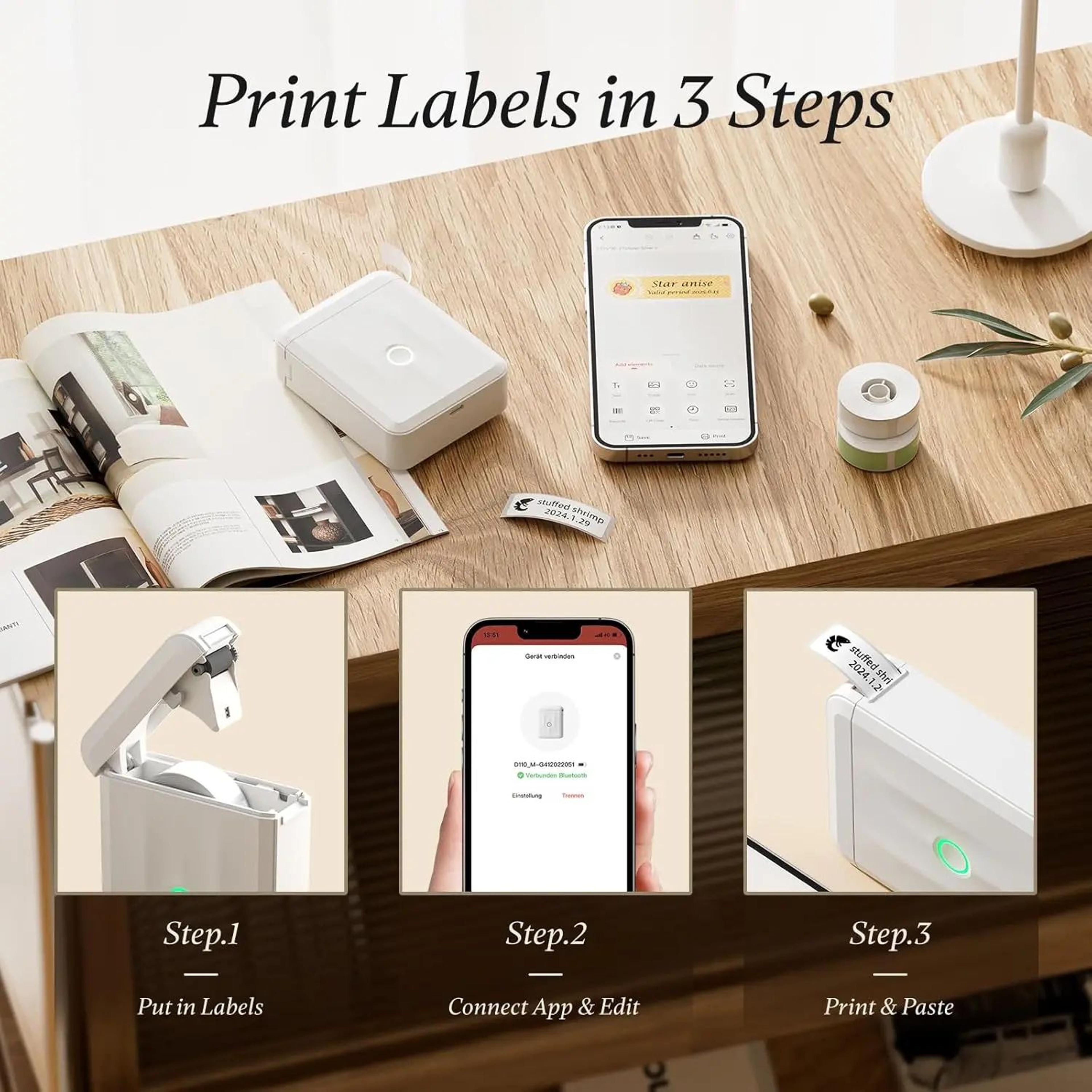 D110M Portable Bluetooth Thermal Label Printer For Home And Office Organization 5