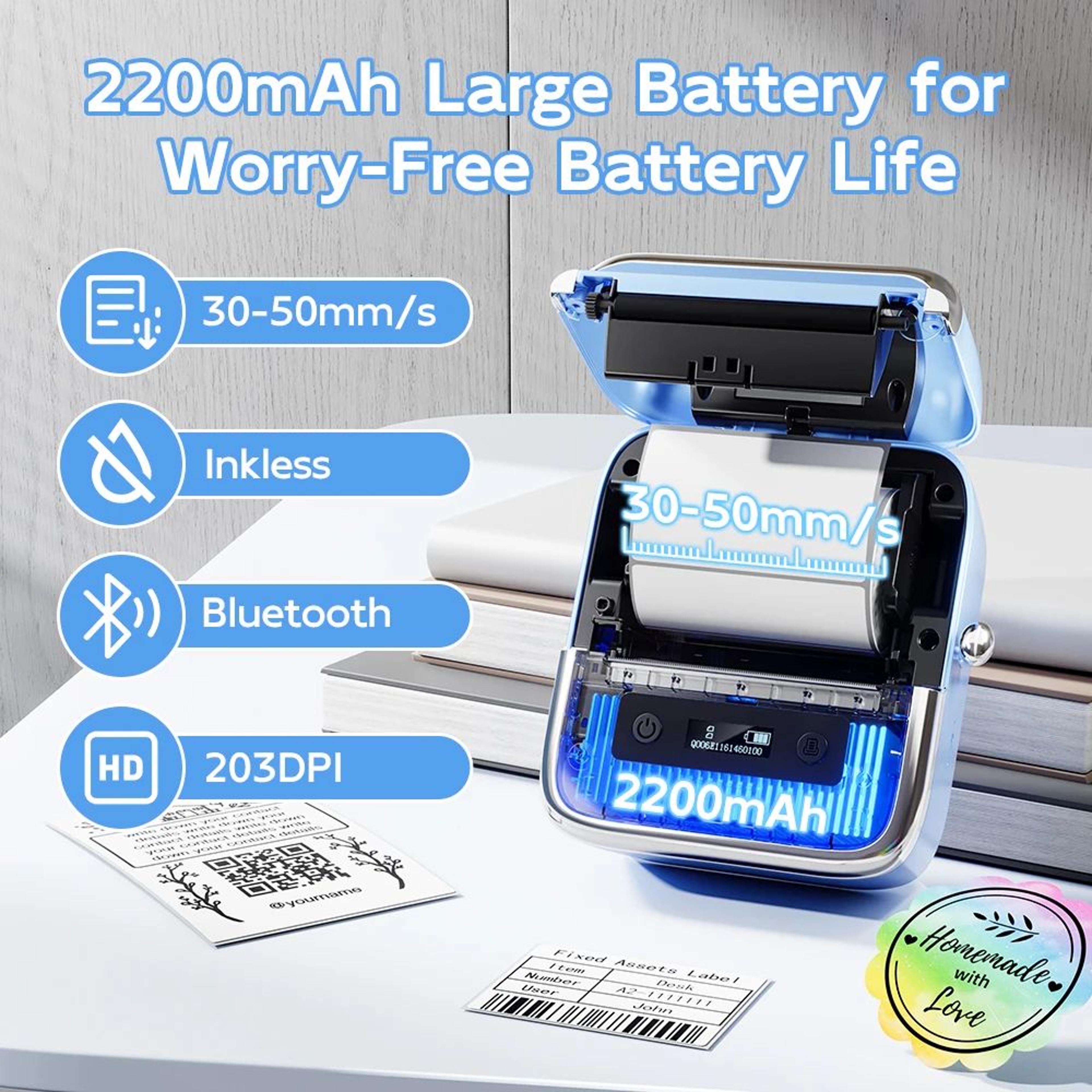 M250 Wireless Bluetooth Thermal Label Printer For Price Tags Barcodes And Organization 3
