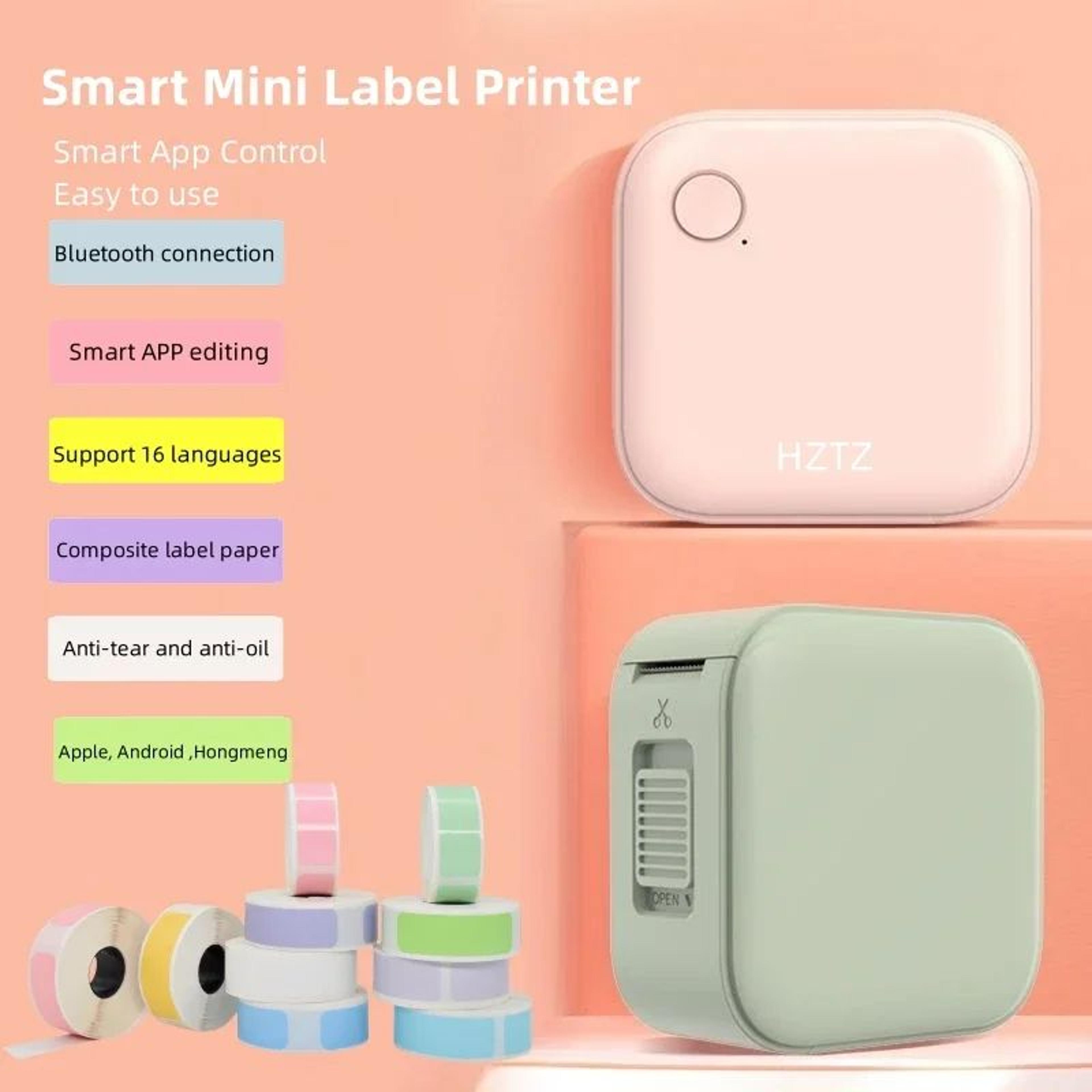 mini bluetooth thermal label printer portable self-adhesive sticker maker for home and office