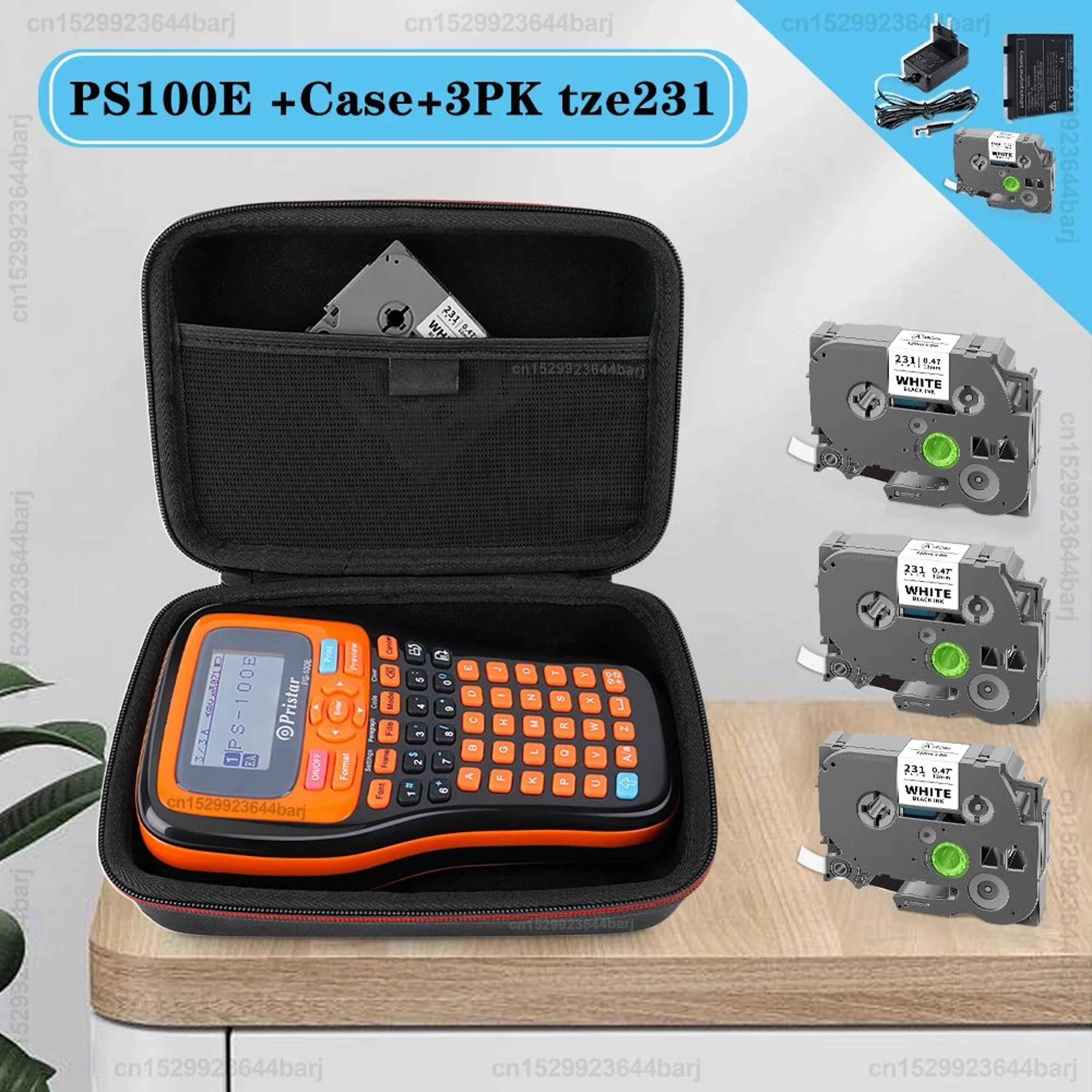 PS100E Portable Label Maker With Protective Case And 3 Rolls Of Label Tape 6