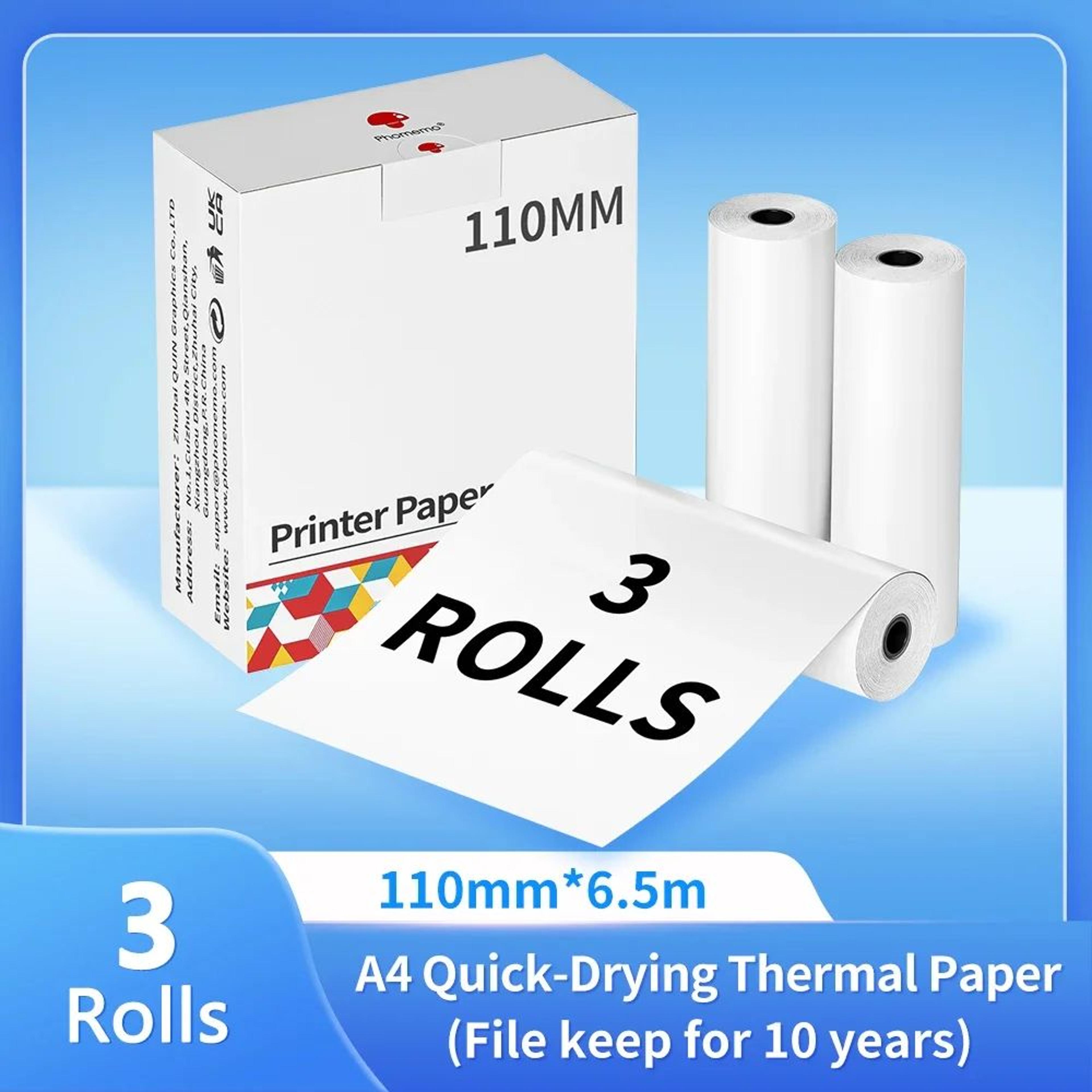 A4 Thermal Paper Rolls 210mm For Portable Printers Inkless Printing 234 Rolls 8
