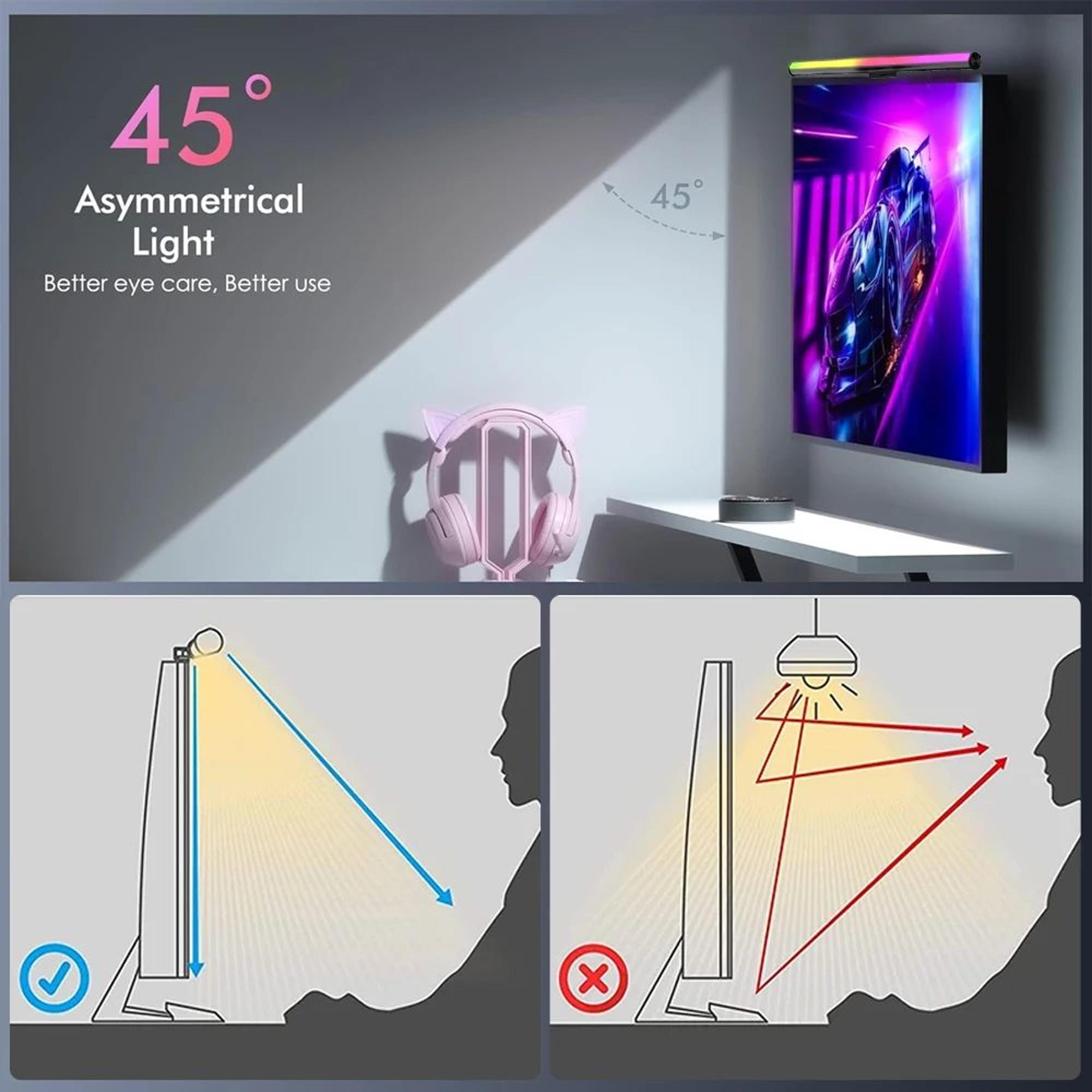 RGB Monitor Light Bar With Dimmable LED Lighting And Remote Control For Gaming Desk Setup 5