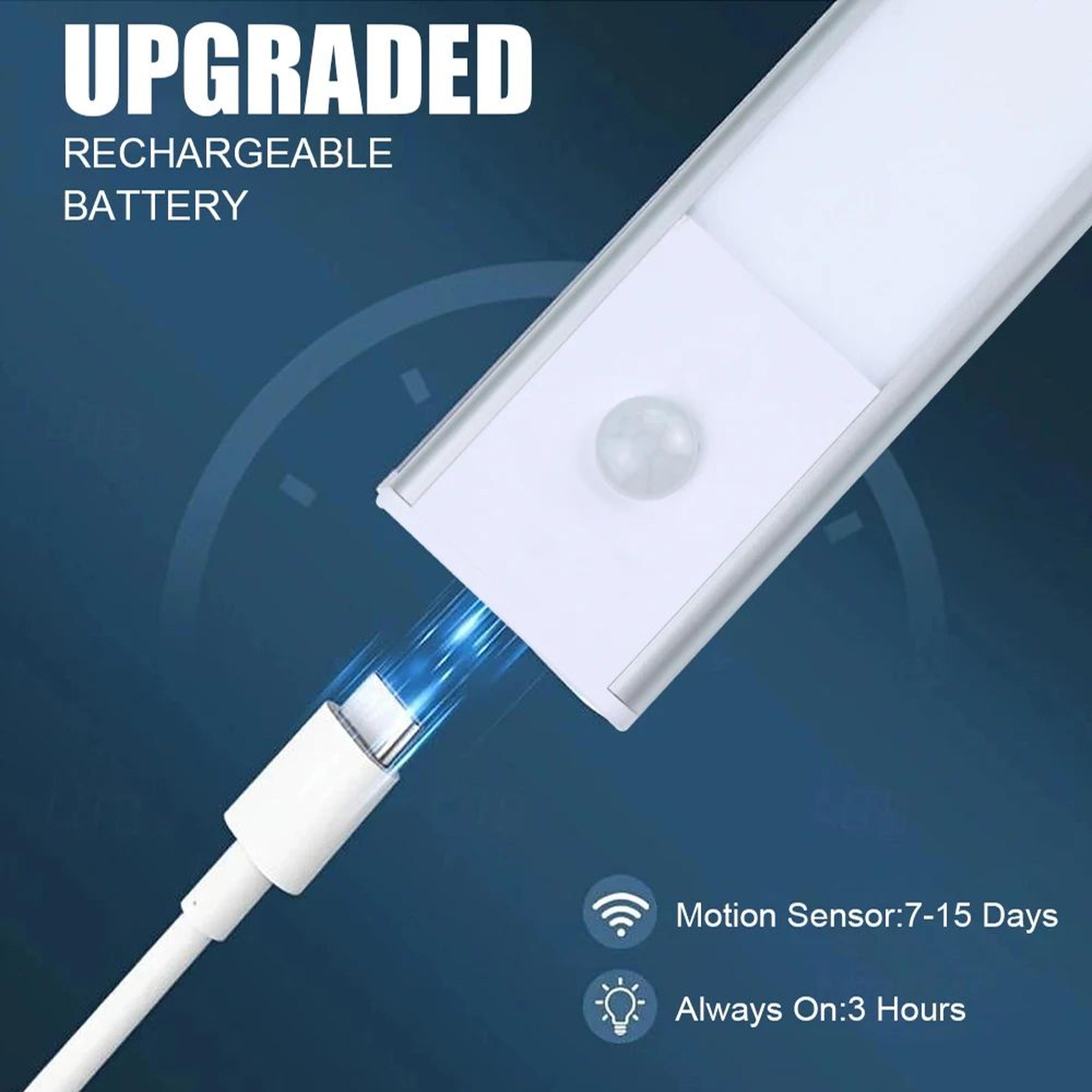 UltraThin LED Motion Sensor Under Cabinet Light USB Rechargeable Night Lamp 2
