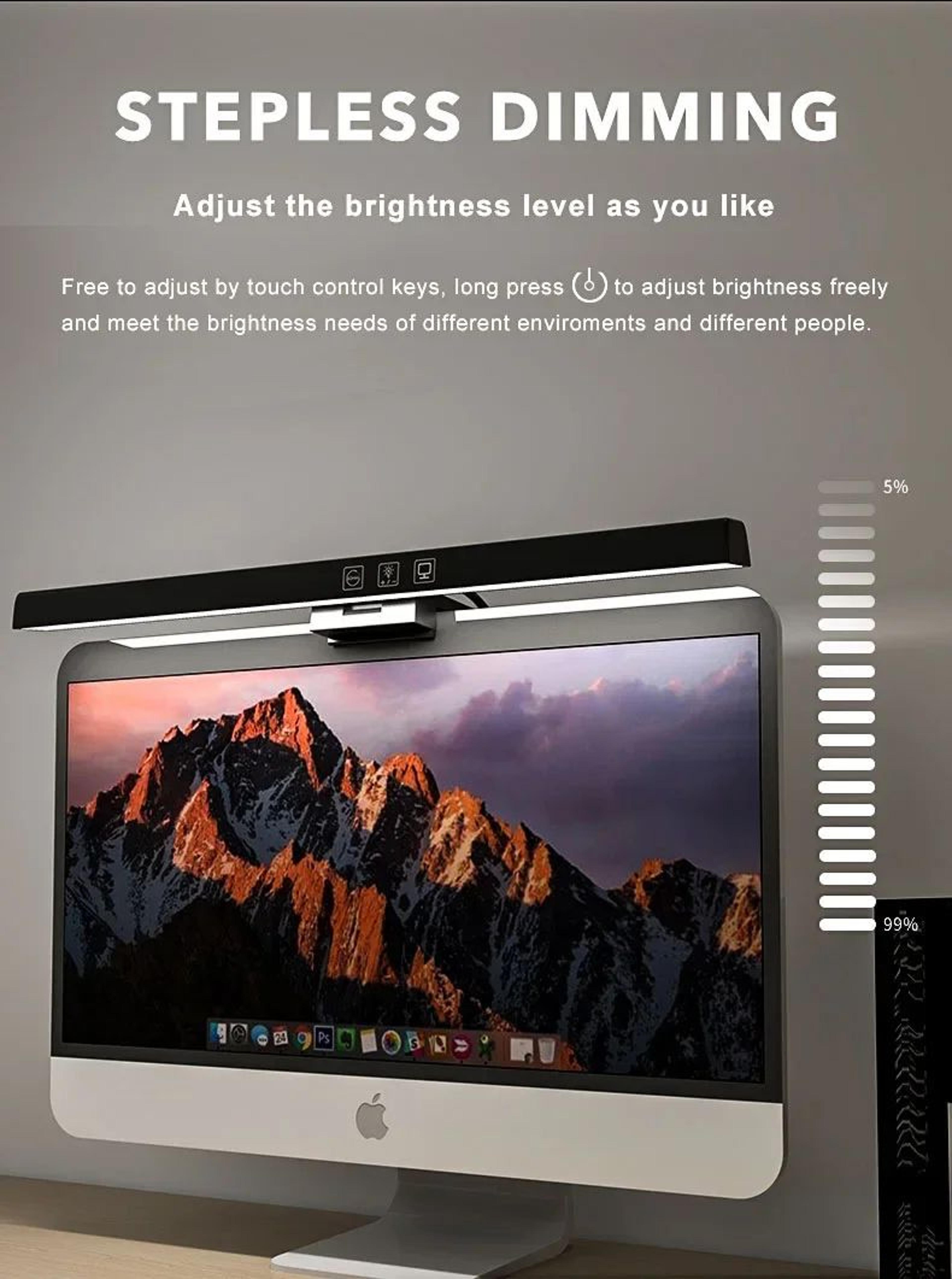 1969 Inch USB LED Monitor Light Bar With Stepless Dimming For Reading And Desk Lighting 5