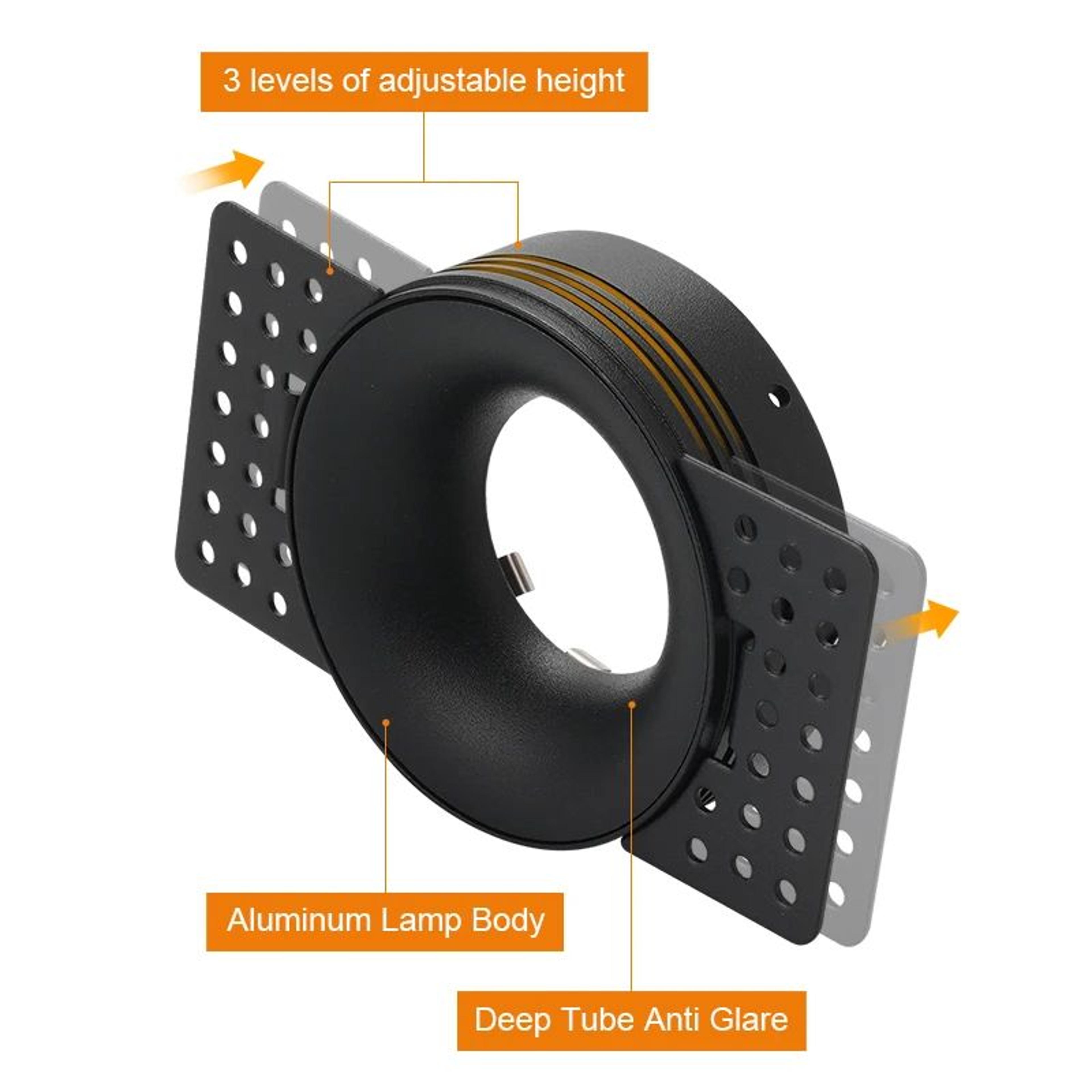 Frameless Adjustable Recessed Ceiling Spotlight Frame For GU10 MR16 Bulbs 4