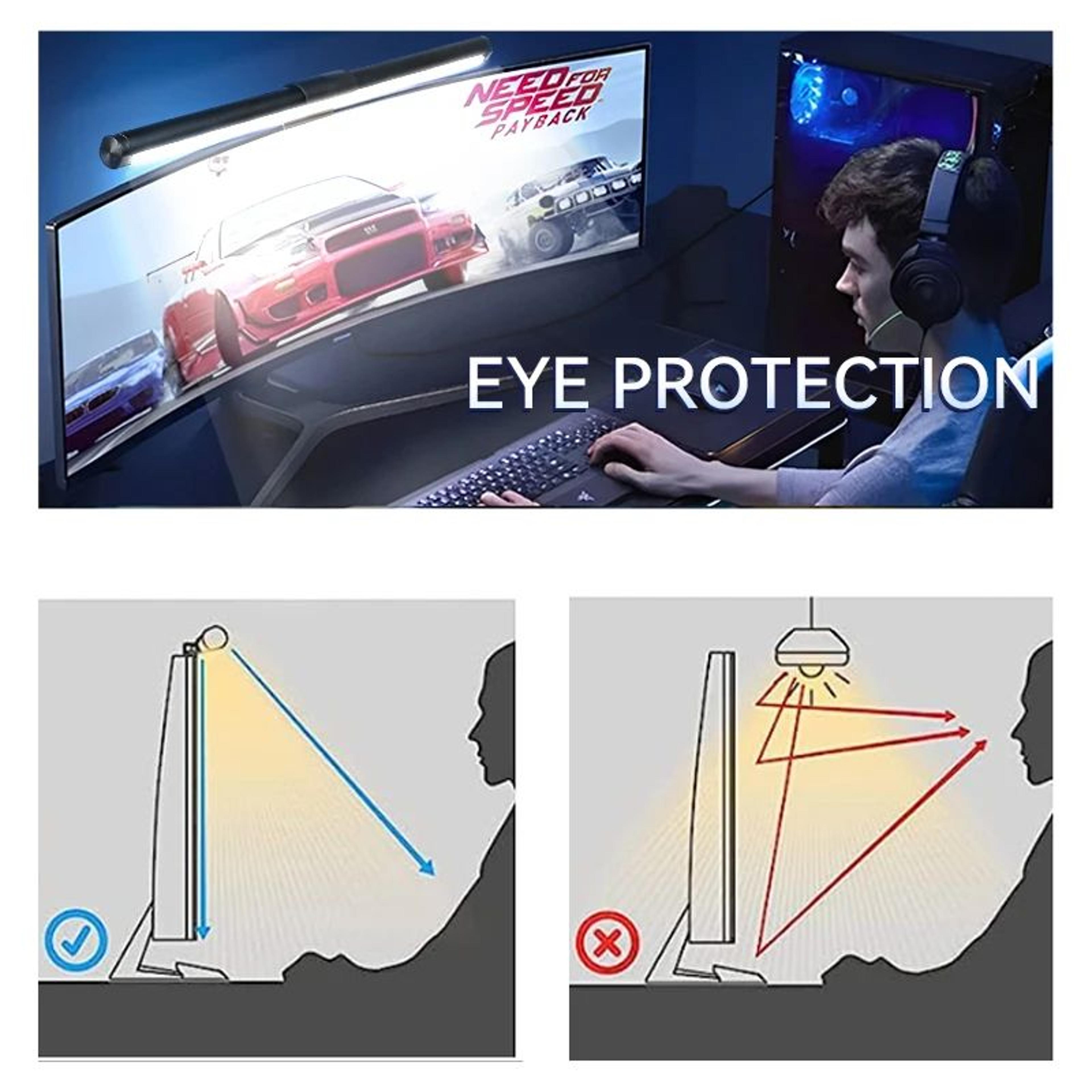 USB LED Monitor Light Bar With RGB Backlight And Dimmable Reading Lamp 3