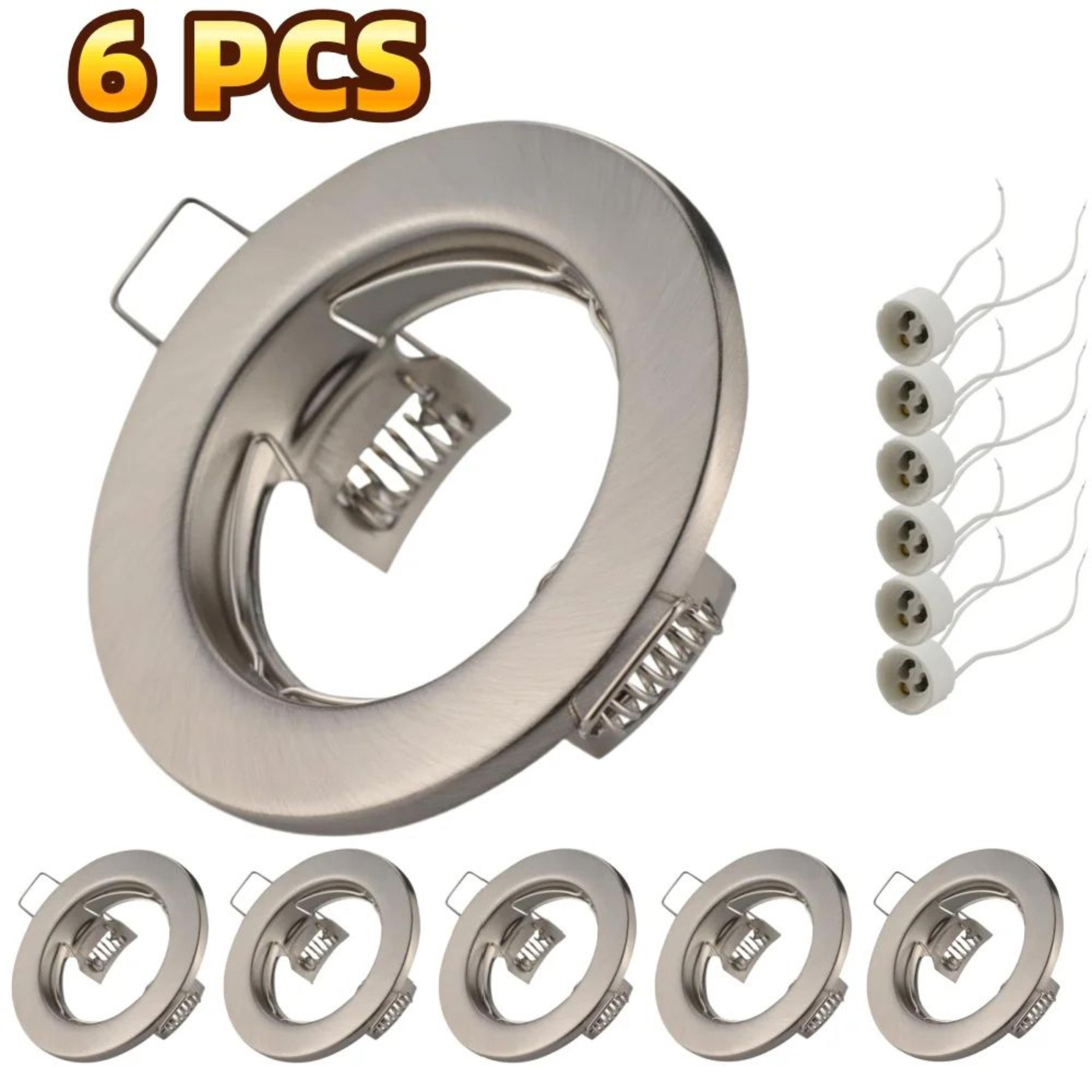 6PCS Recessed LED Downlight Mounting Frames With GU10 Lamp Holders For Ceiling Spotlights 6