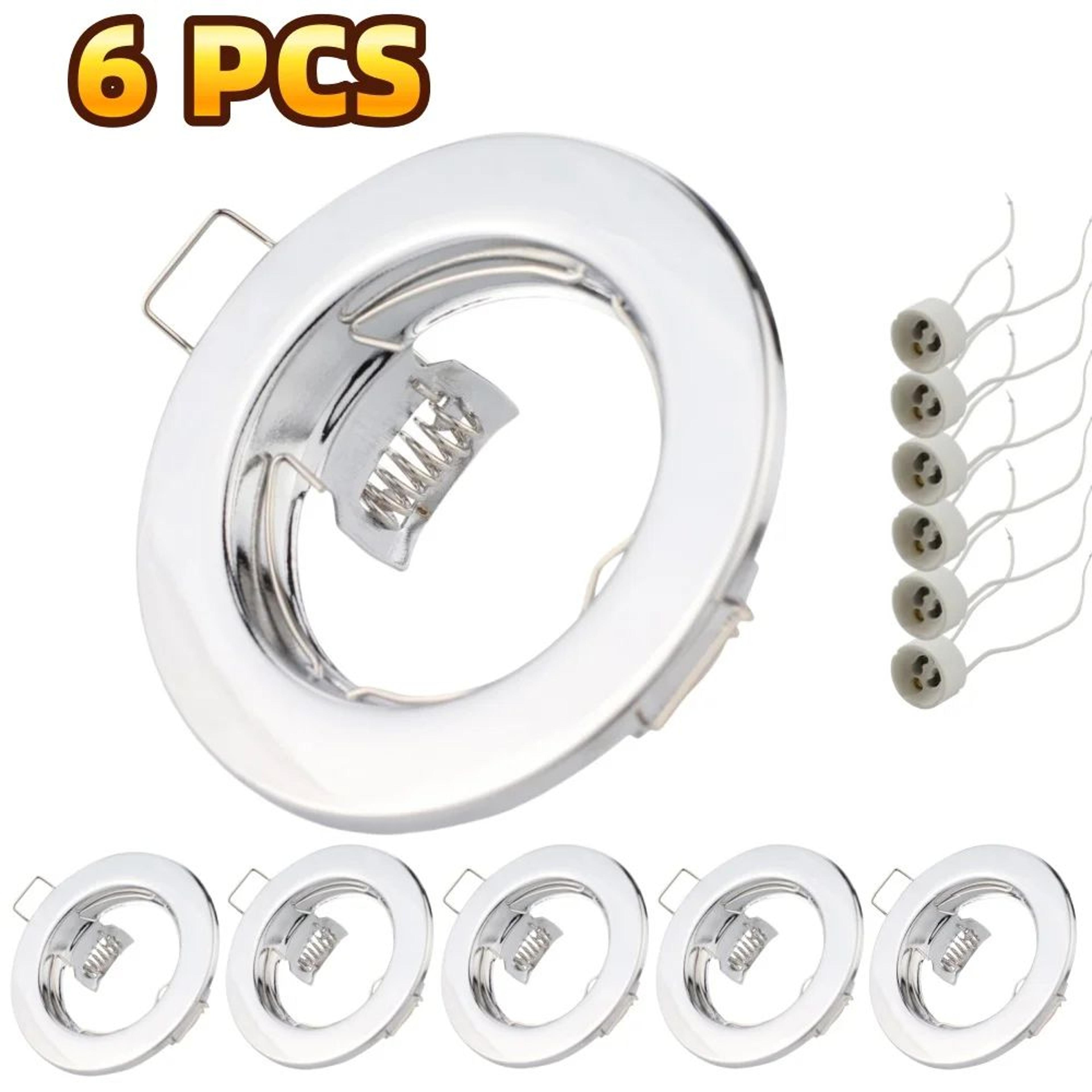 6PCS Recessed LED Downlight Mounting Frames With GU10 Lamp Holders For Ceiling Spotlights 8