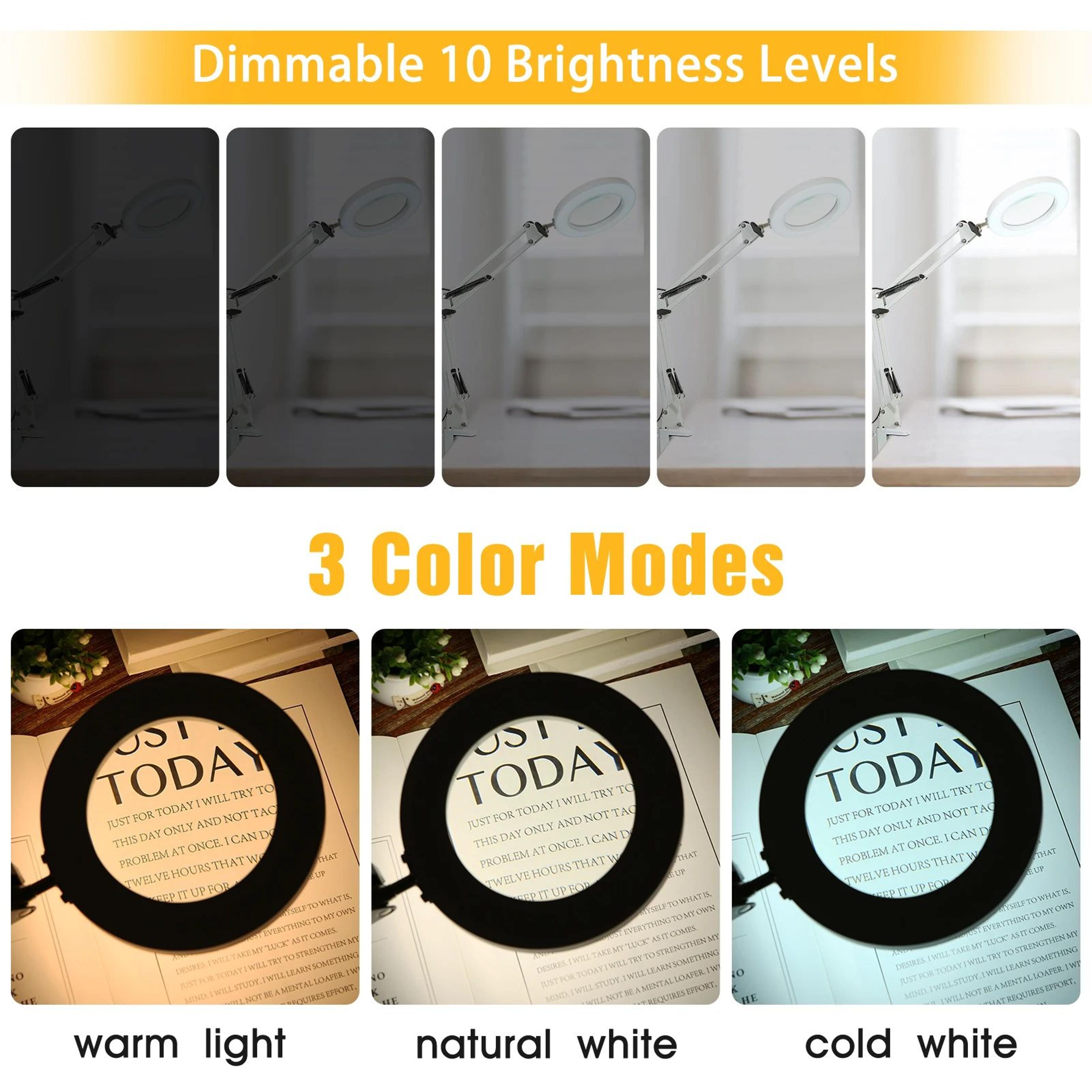 72 LED 8X10X USB Magnifying Desk Lamp With 3 Color Modes For Precision Work 4