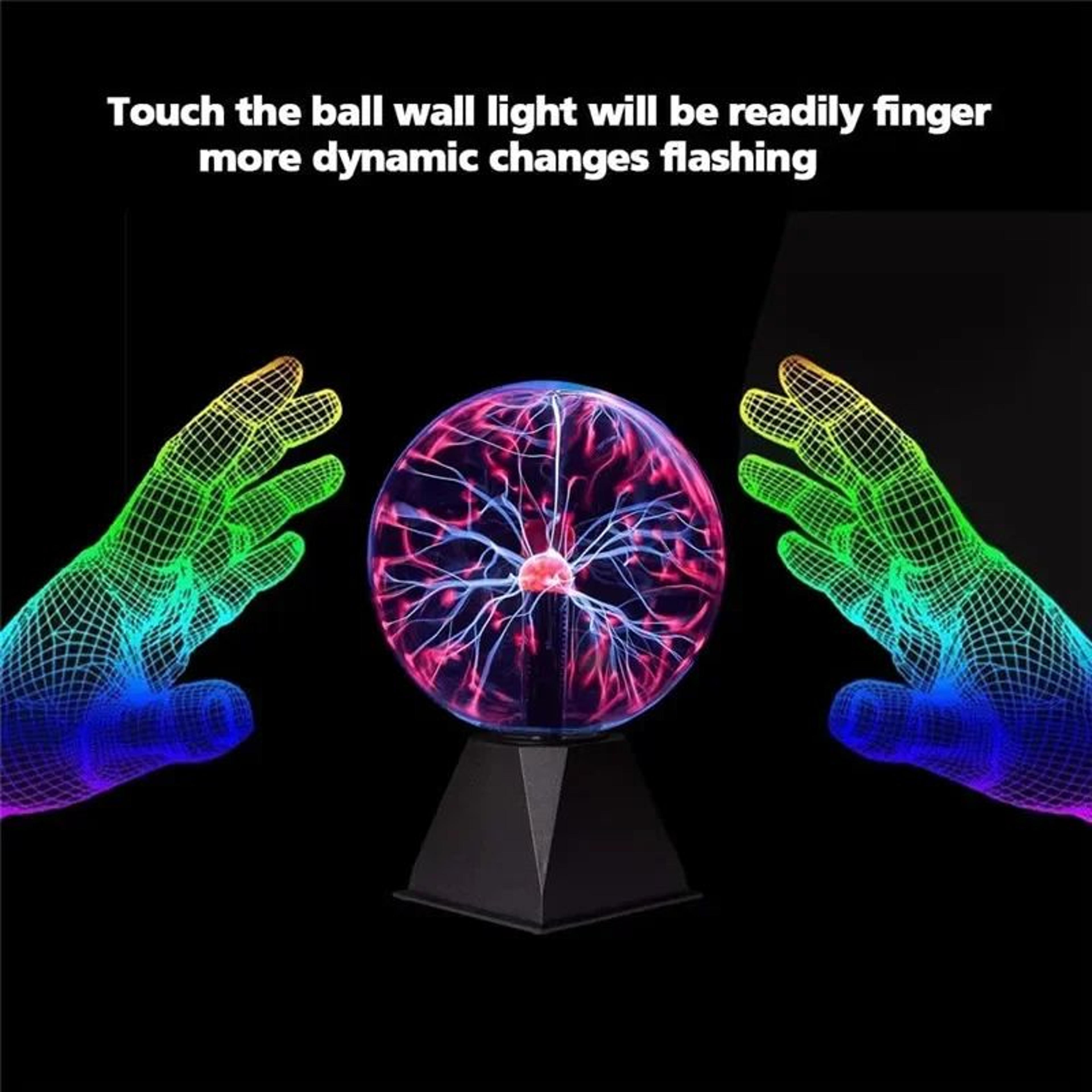 TouchSensitive Plasma Ball Lamp Interactive Electric Night Light For Bedroom And Party Decor 4