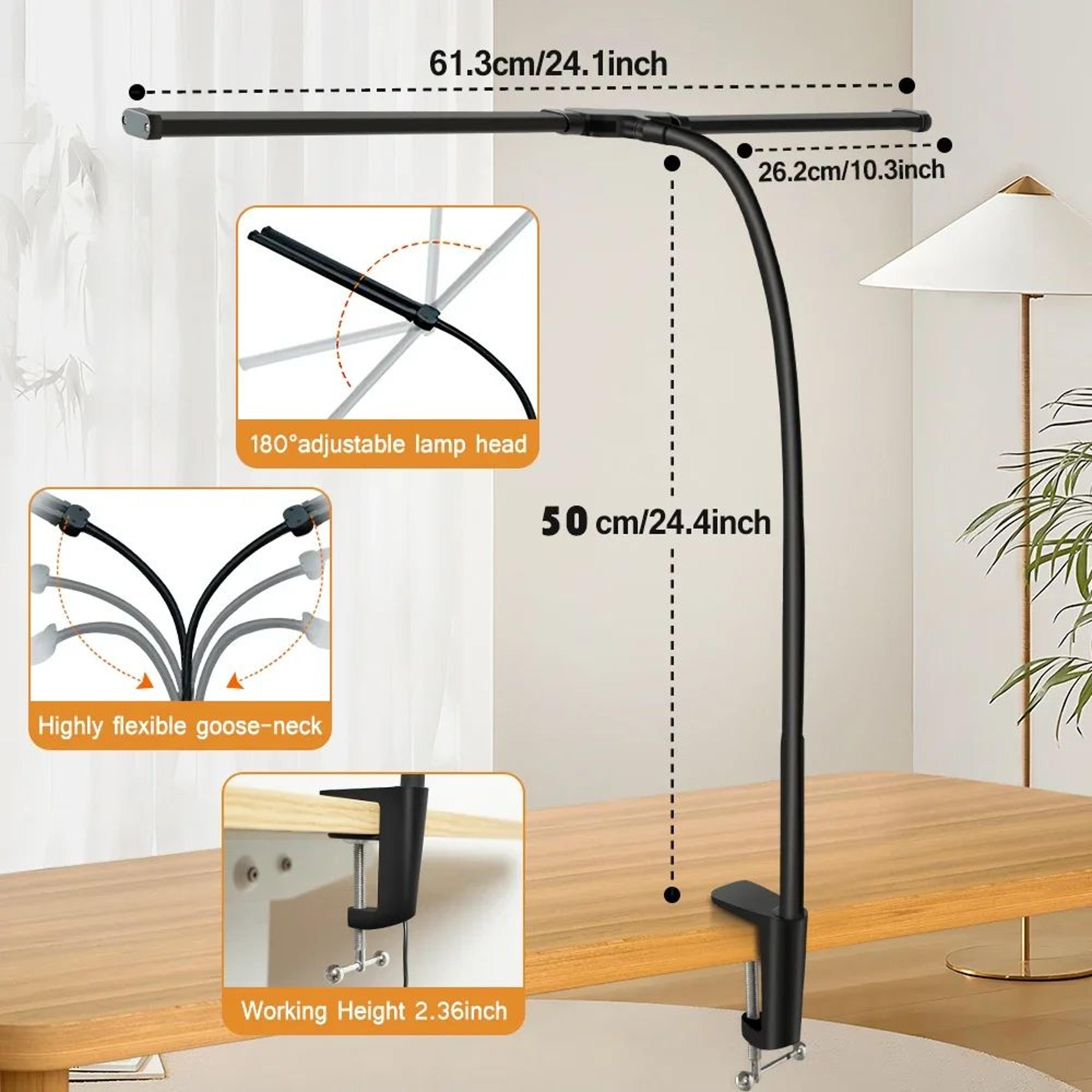 USB Dimmable LED Desk Lamp With Single Or Double Head And 3 Color Lighting Modes 1