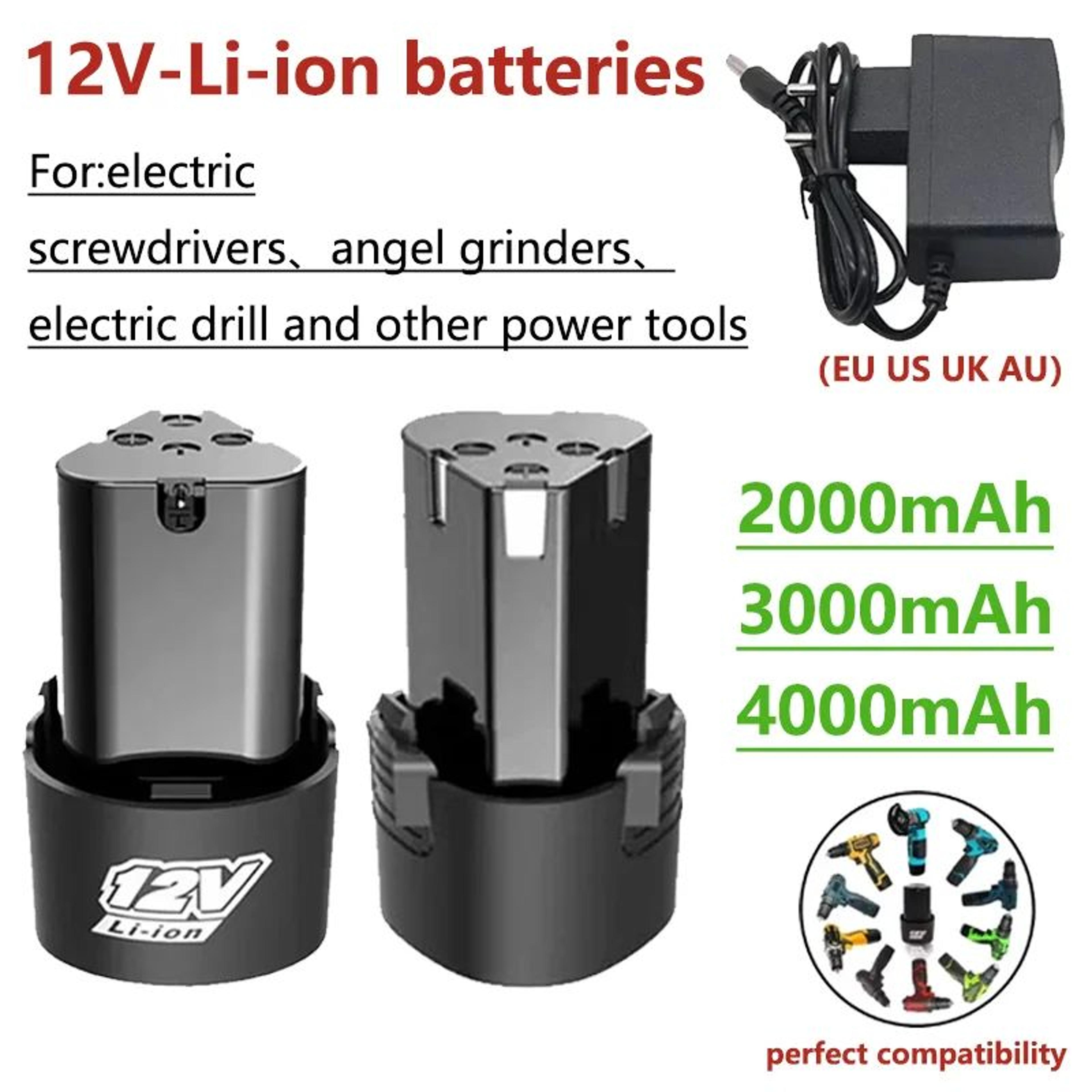 12v rechargeable lithium battery replacement for cordless drills and power tools