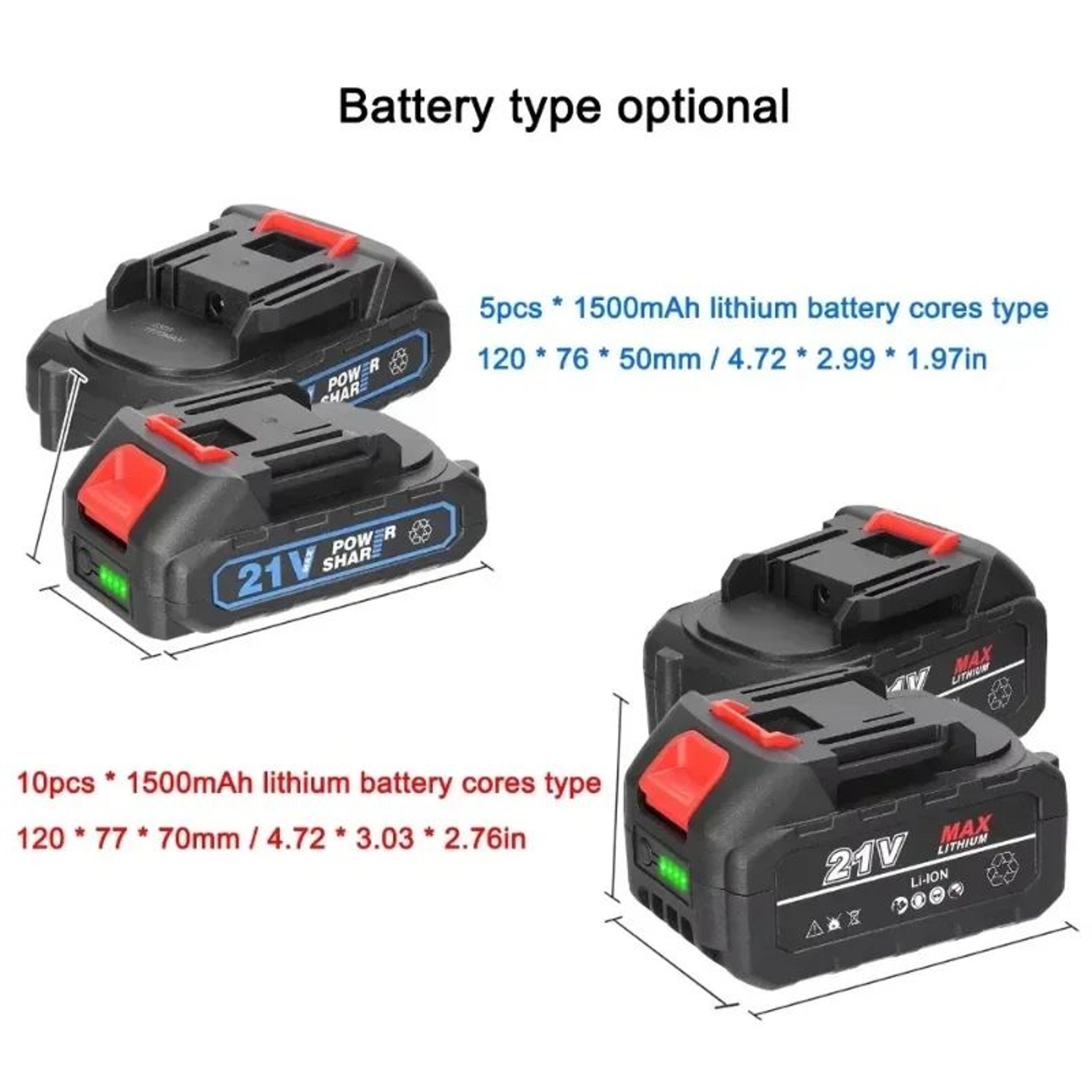 18V 21V Rechargeable Lithium Ion Power Tool Replacement Battery With Capacity Indicator 4