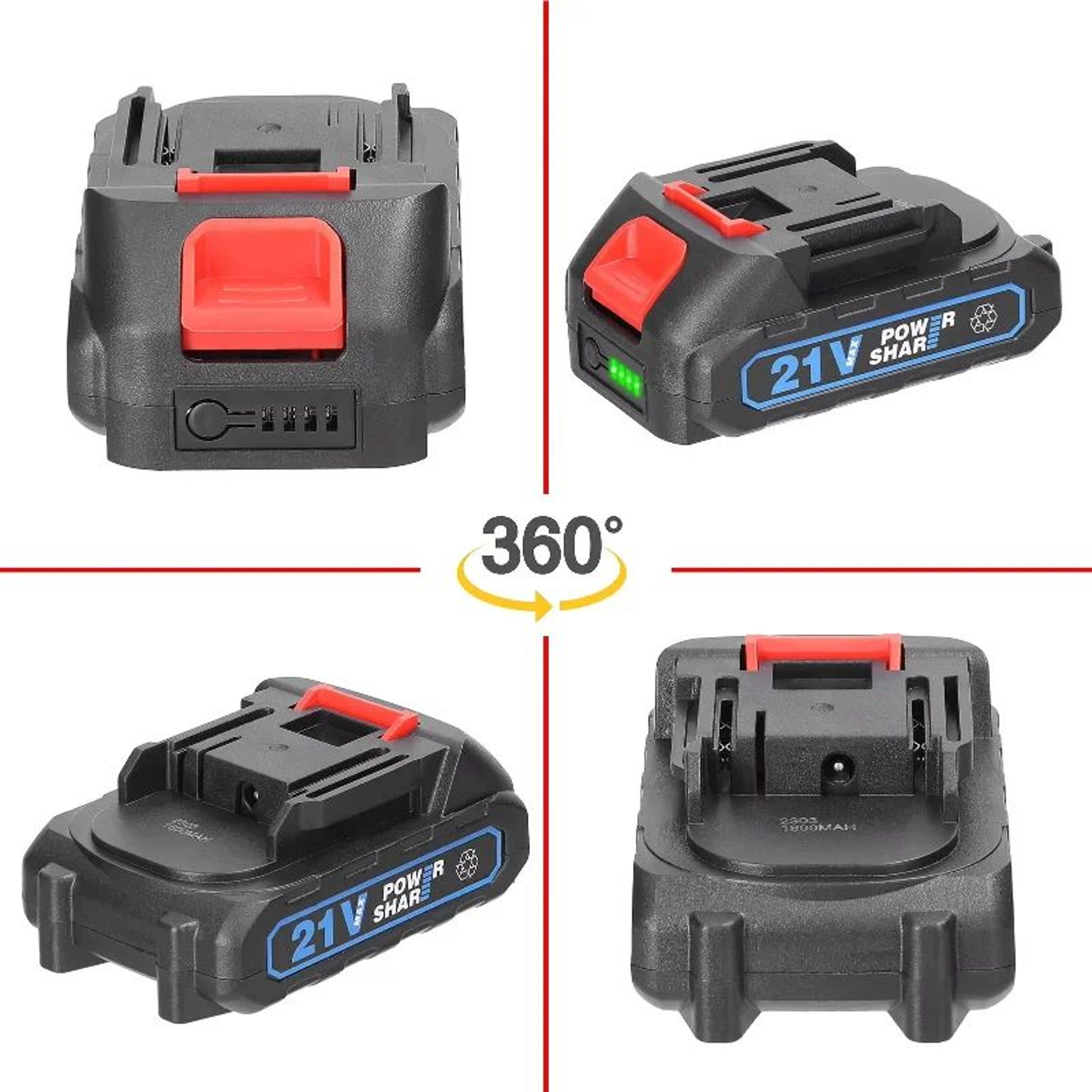 21V 20Ah Rechargeable Lithium Ion Battery With Power Indicator For Cordless Tools 4
