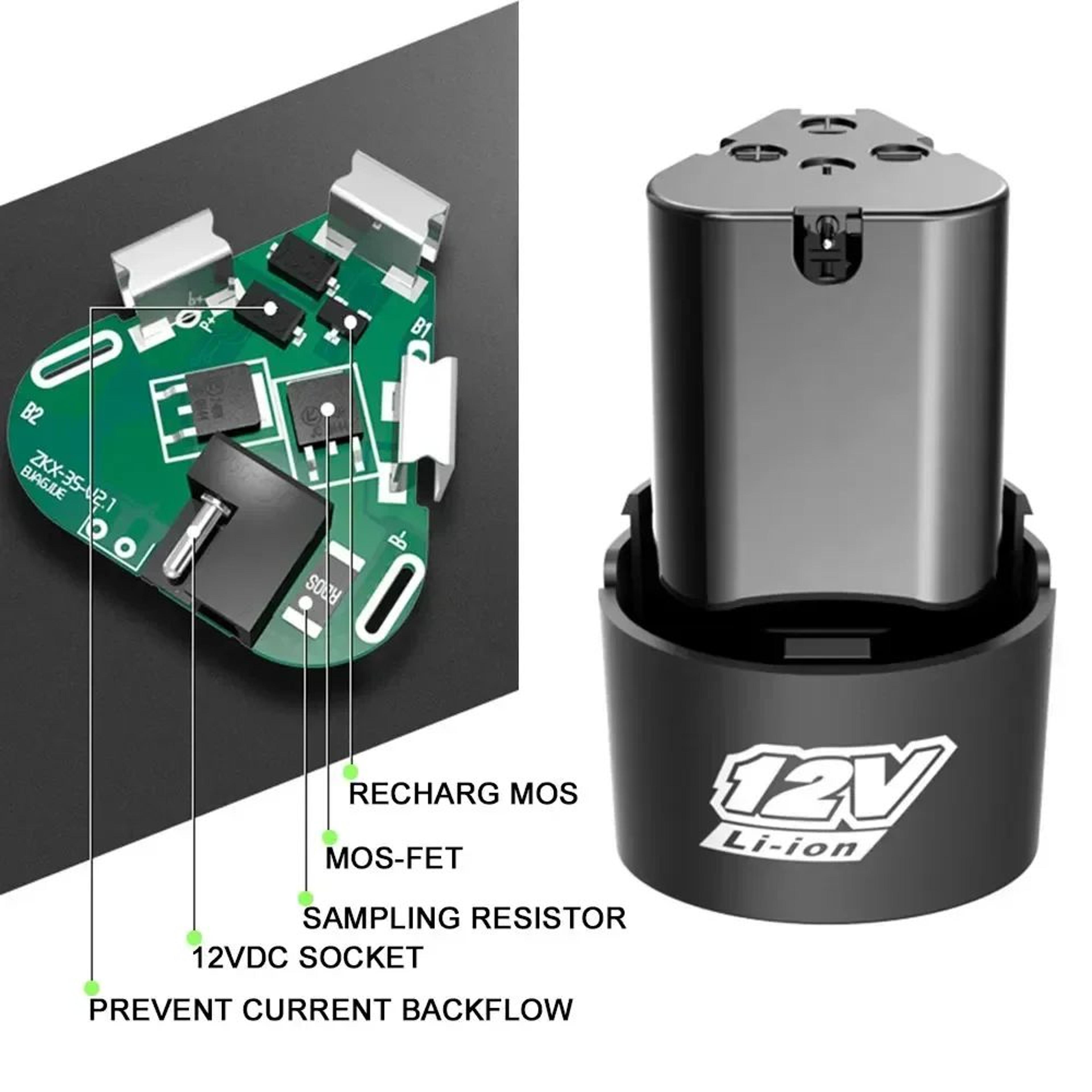 12V 1500mAh Rechargeable LithiumIon Battery For Cordless Drills And Power Tools 3