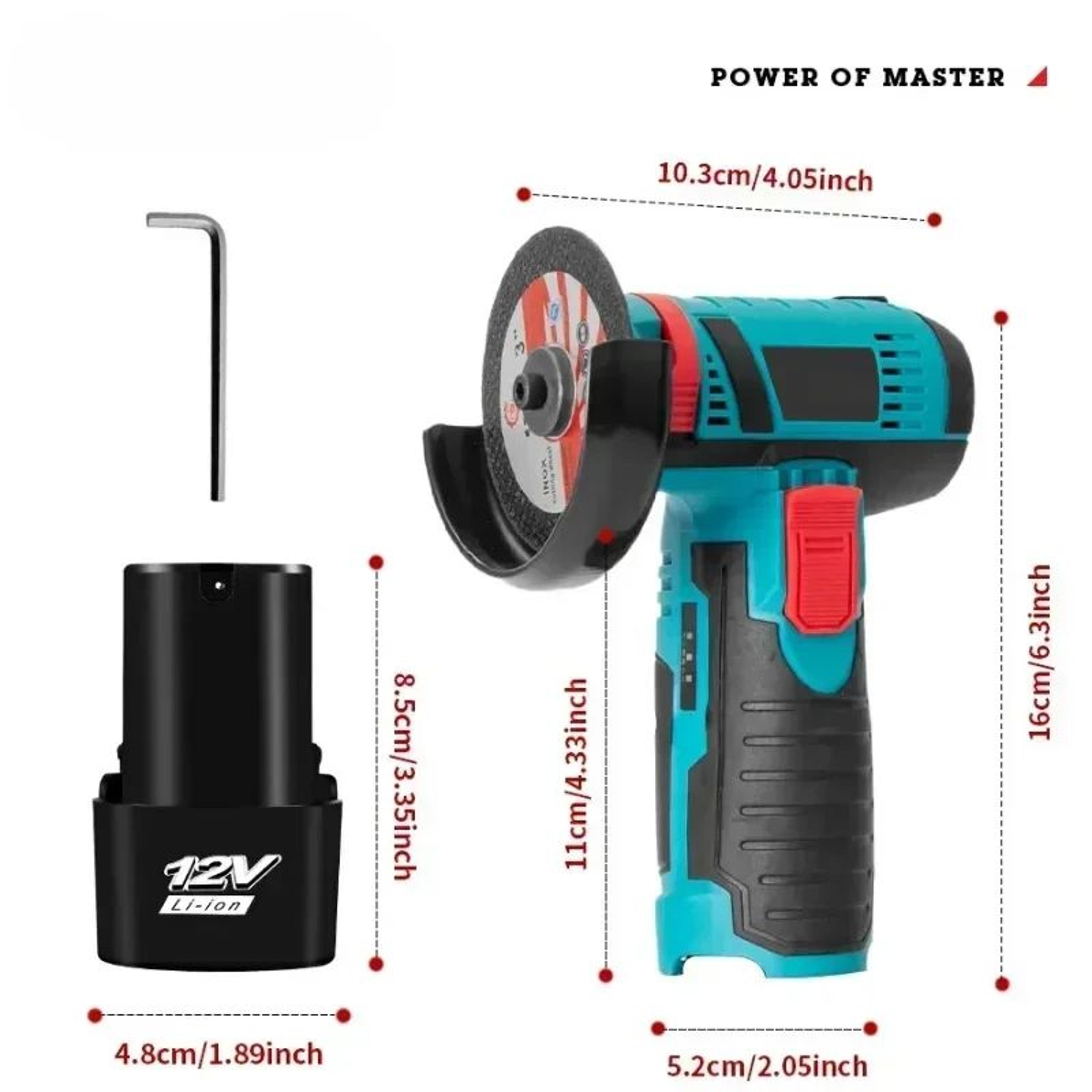 12V Mini Cordless Angle Grinder Rechargeable Cutting And Polishing Power Tool 2