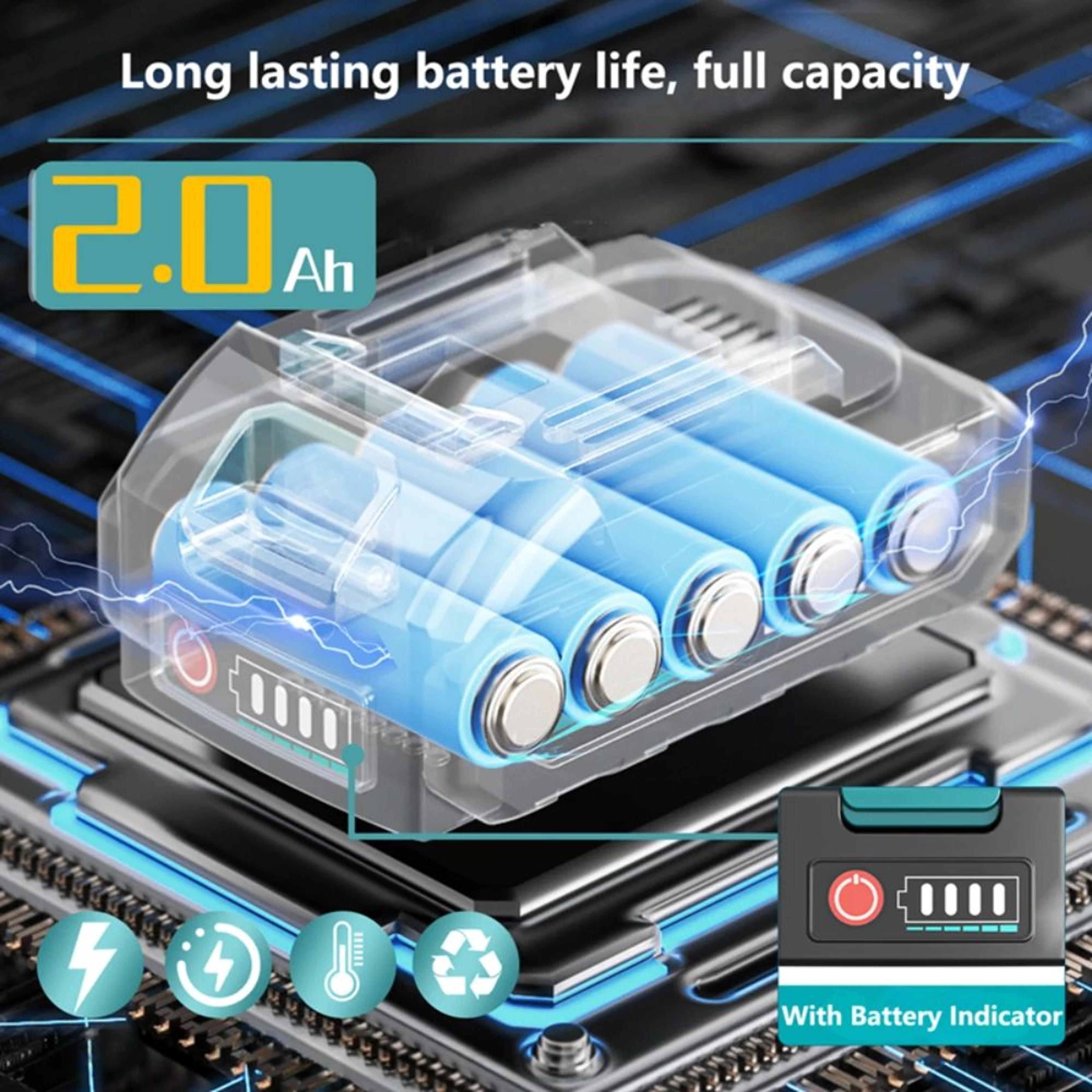 18v 20v 21v rechargeable lithium ion power tool battery with capacity indicator