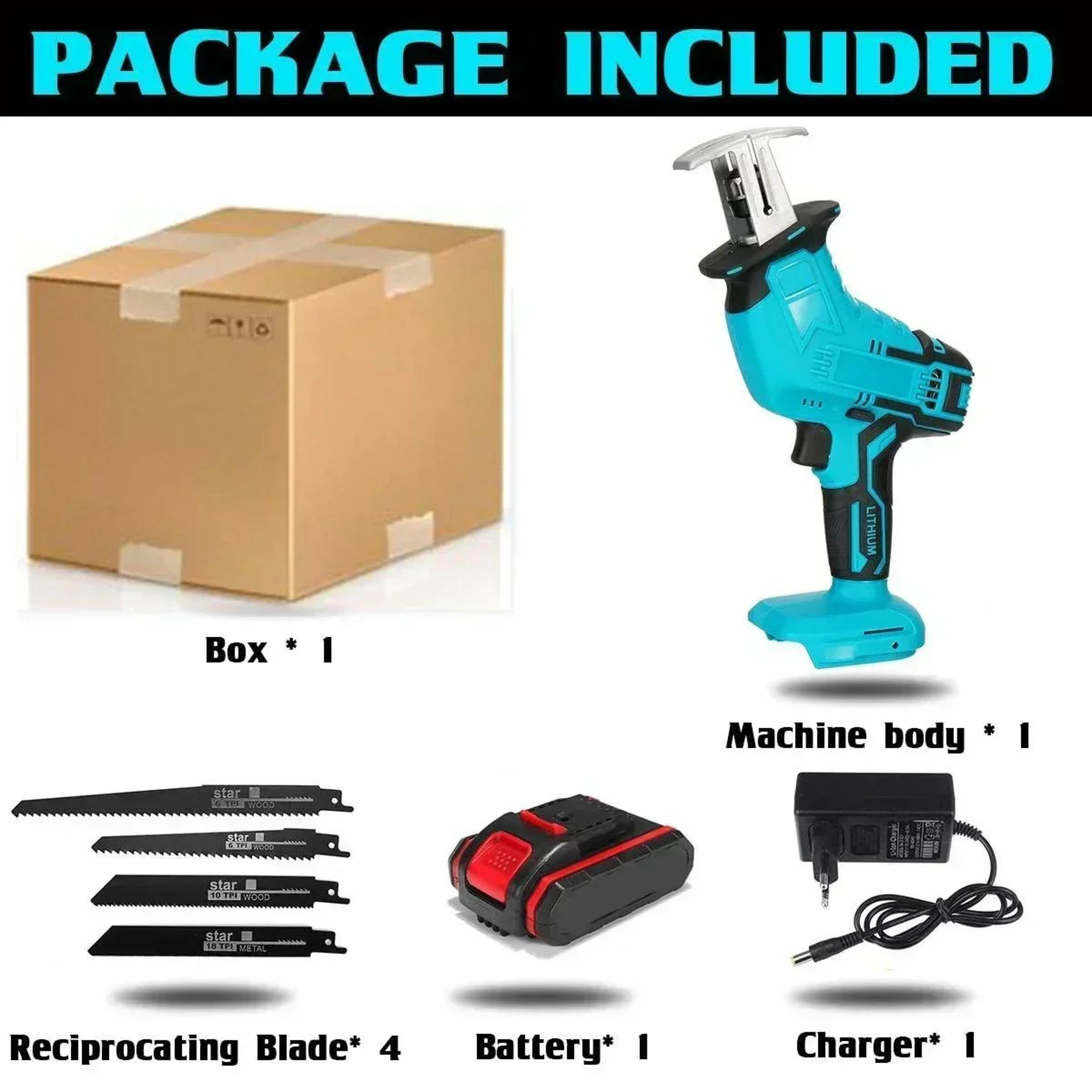 21V Cordless Reciprocating Saw With Variable Speed For Wood Metal And Pipe Cutting 6