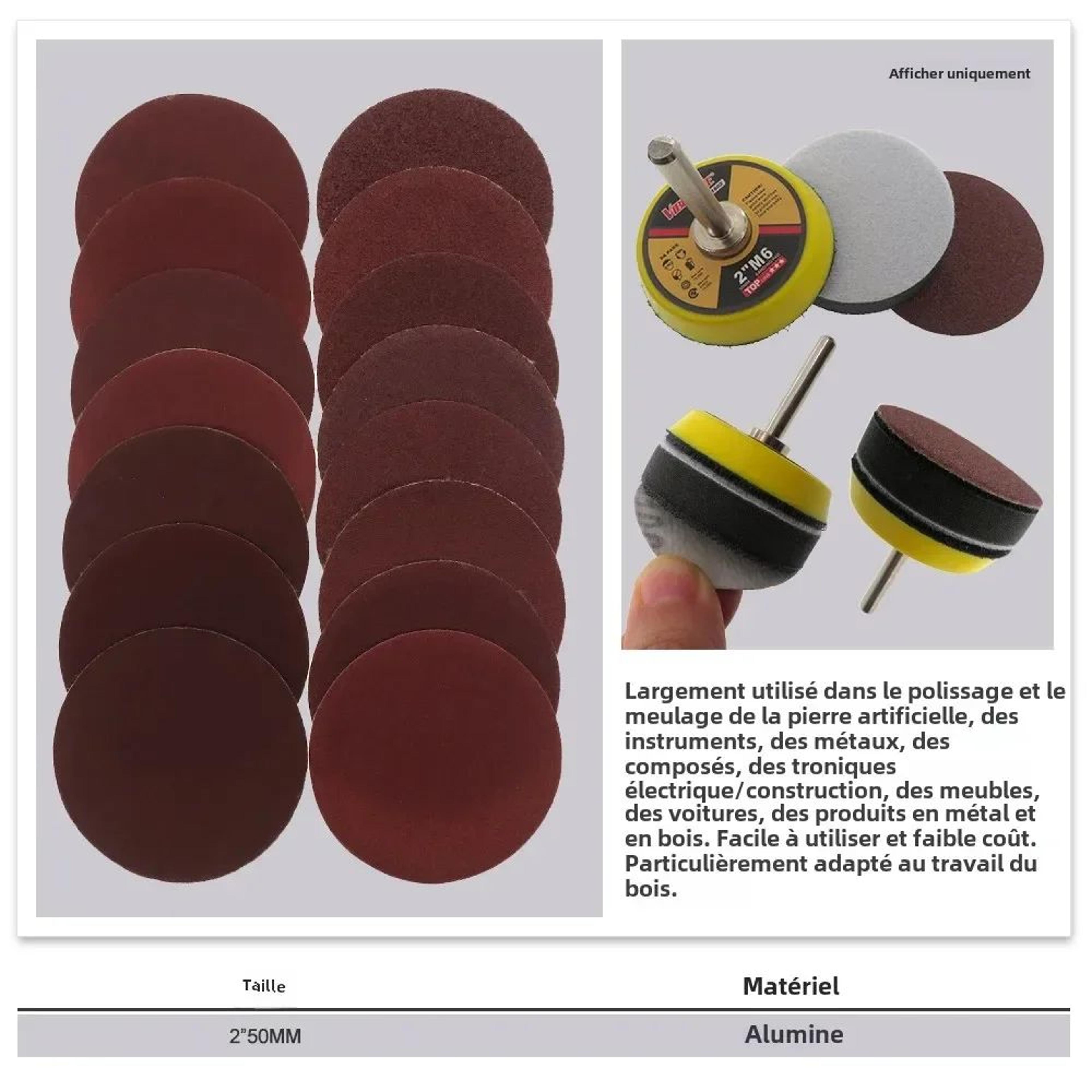 2 Inch Hook And Loop Sanding Discs 40240 Grit For Smooth Wood Polishing 1
