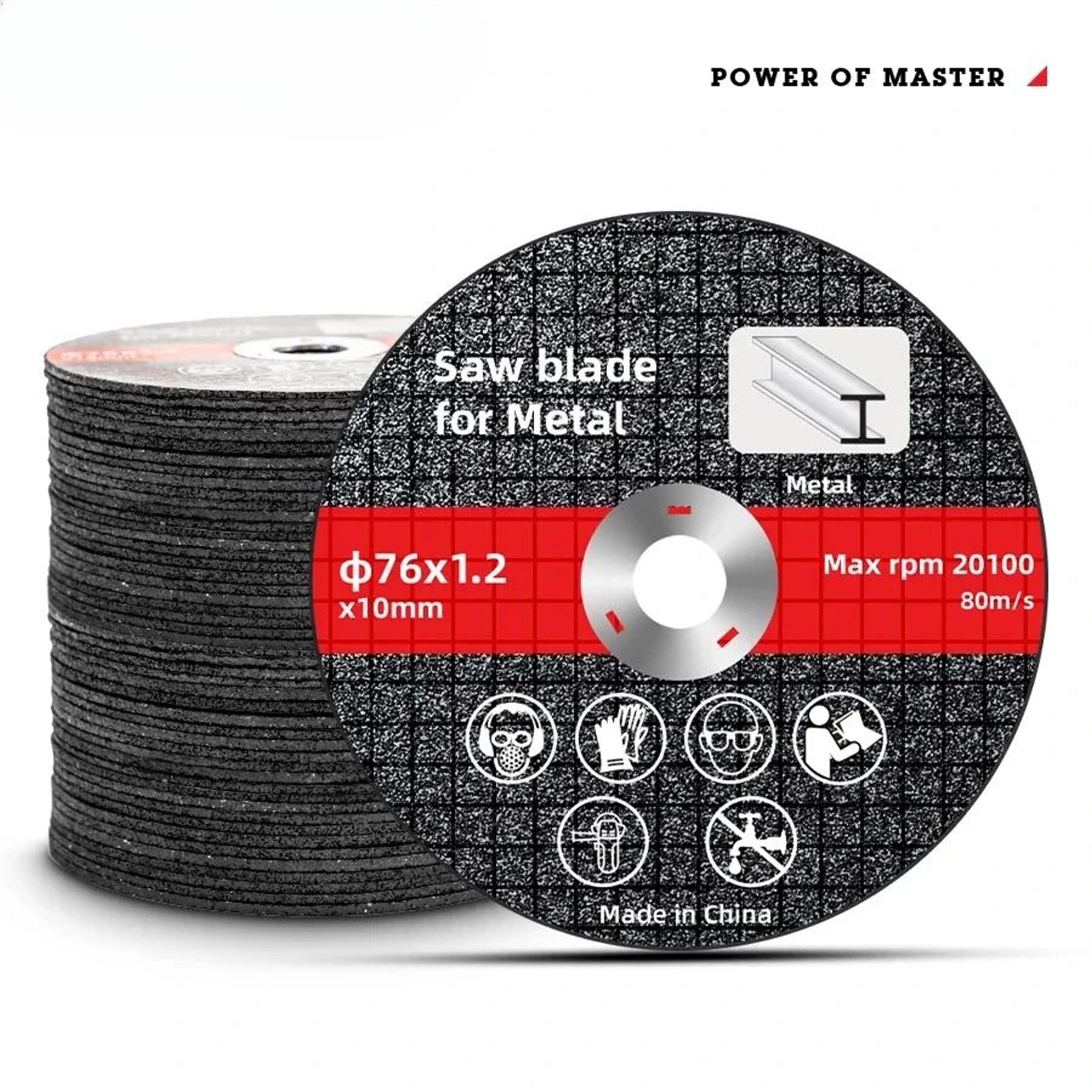 3 inch metal cutting discs with 10mm bore for angle grinders, 10pcs or 20pcs