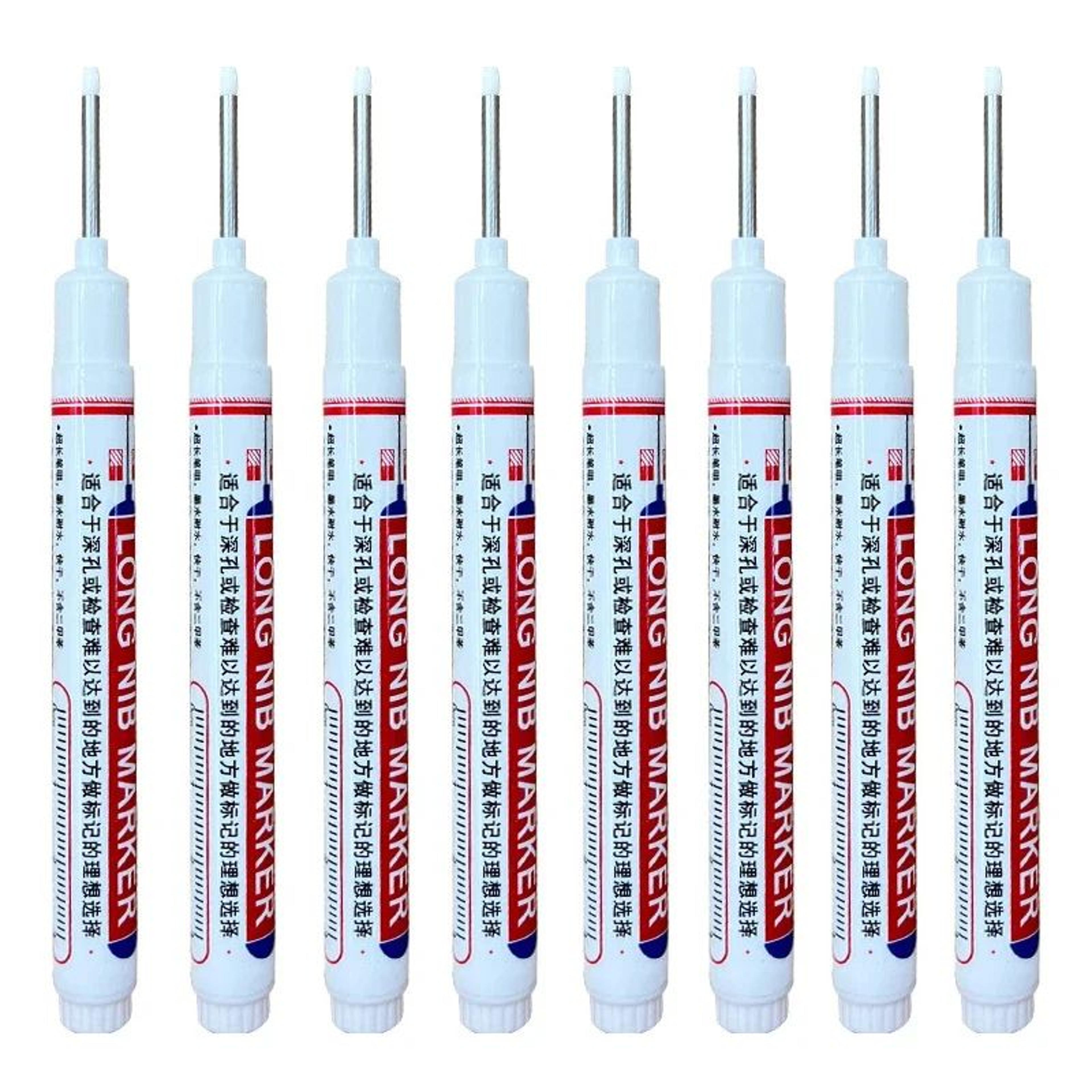 8PCS 20mm Deep Hole Marker Pens Waterproof Long Nib Marking Tools For Woodworking And Metal 10