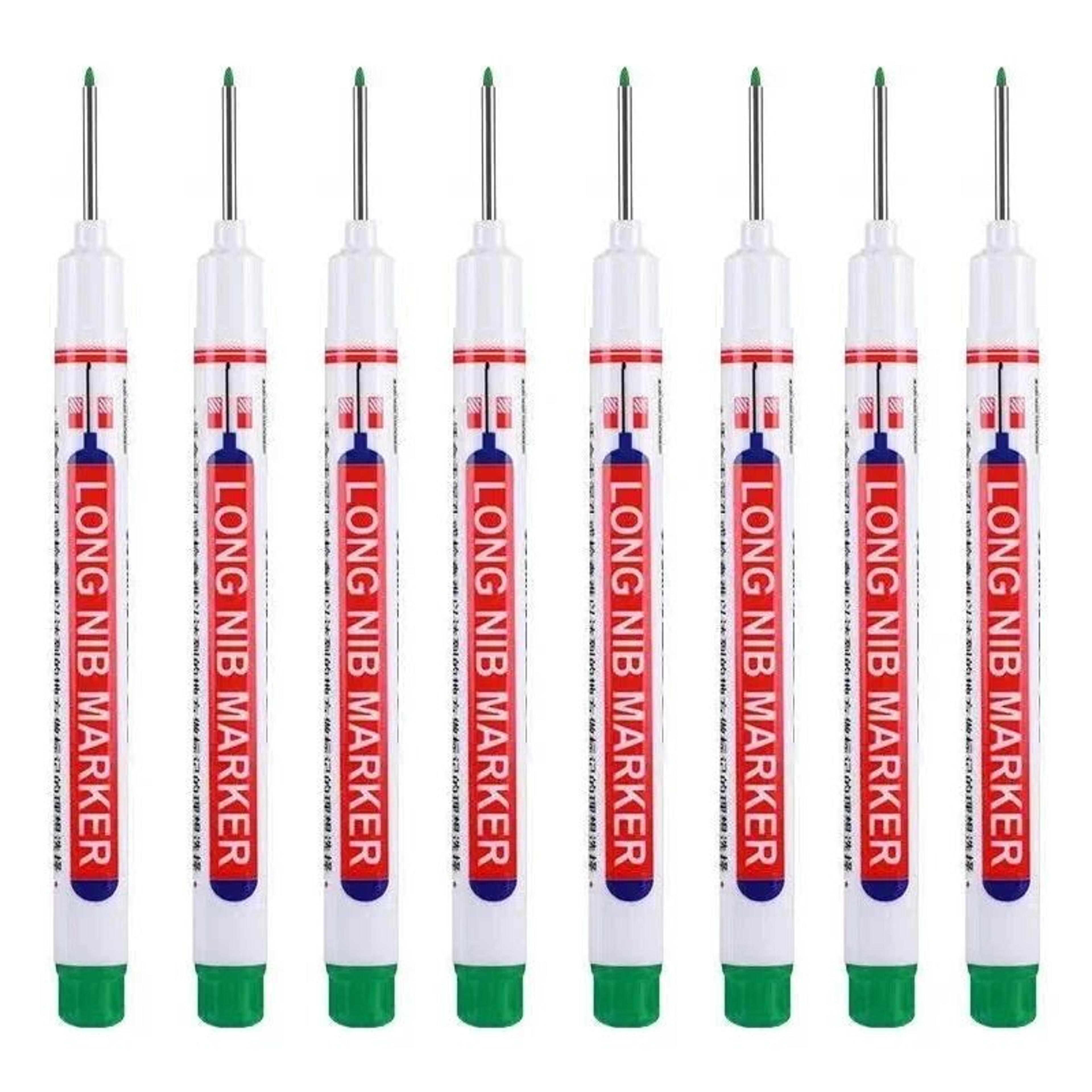 8PCS 20mm Deep Hole Marker Pens Waterproof Long Nib Marking Tools For Woodworking And Metal 23