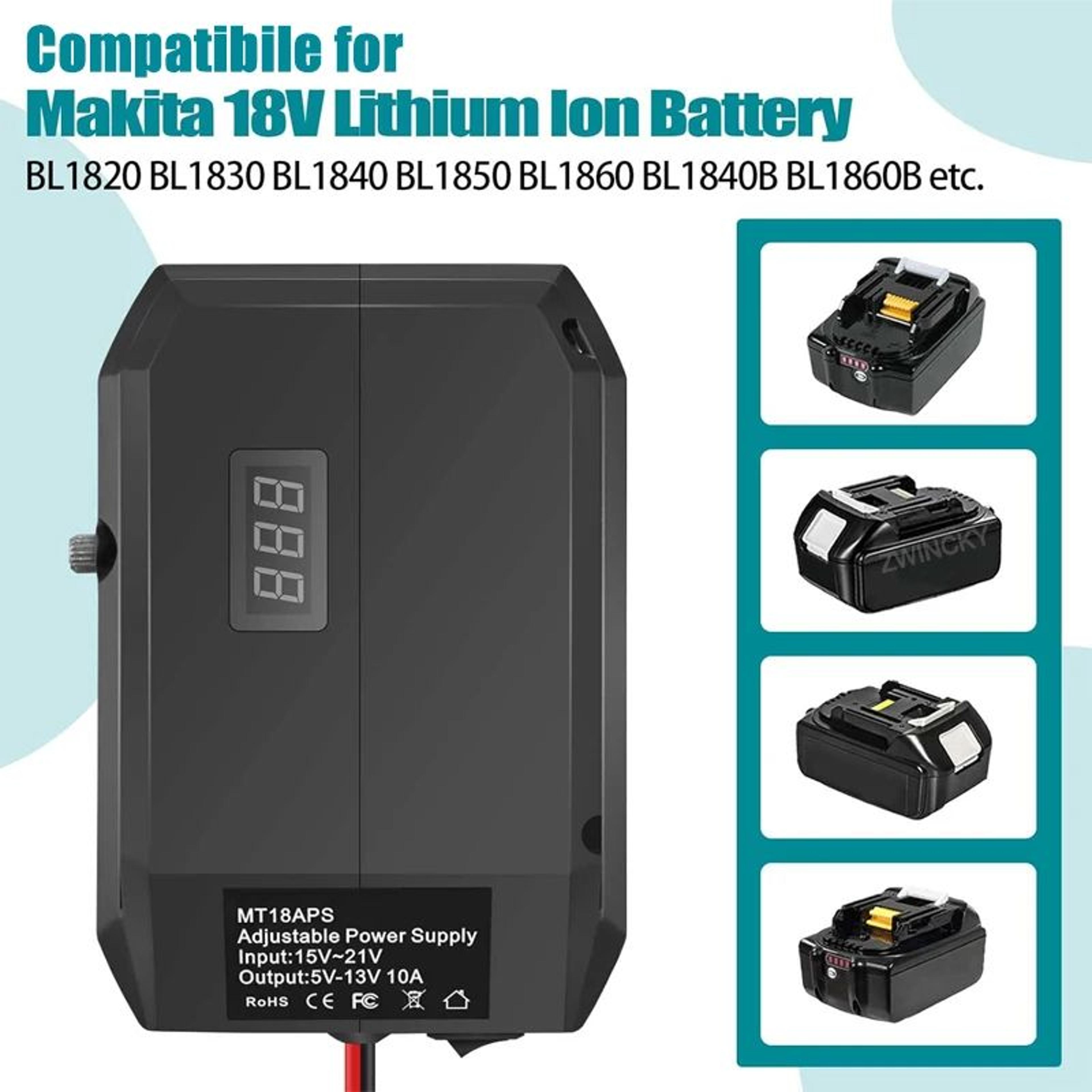 18v battery step down converter 5-13v adjustable voltage regulator with cigarette lighter socket