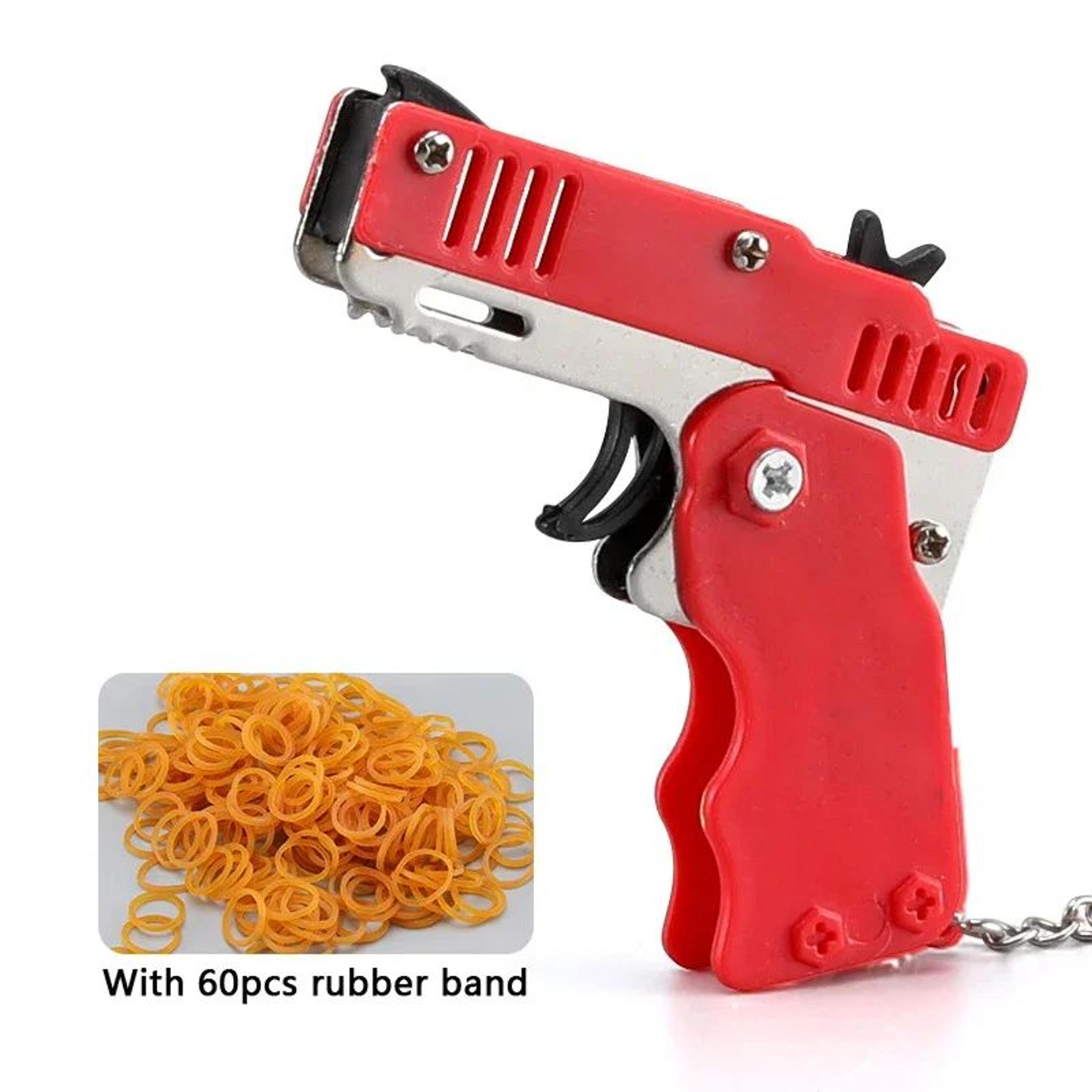 Mini Metal Rubber Band Gun Keychain With 60 Rubber Bands  PocketSized Novelty Toy 9