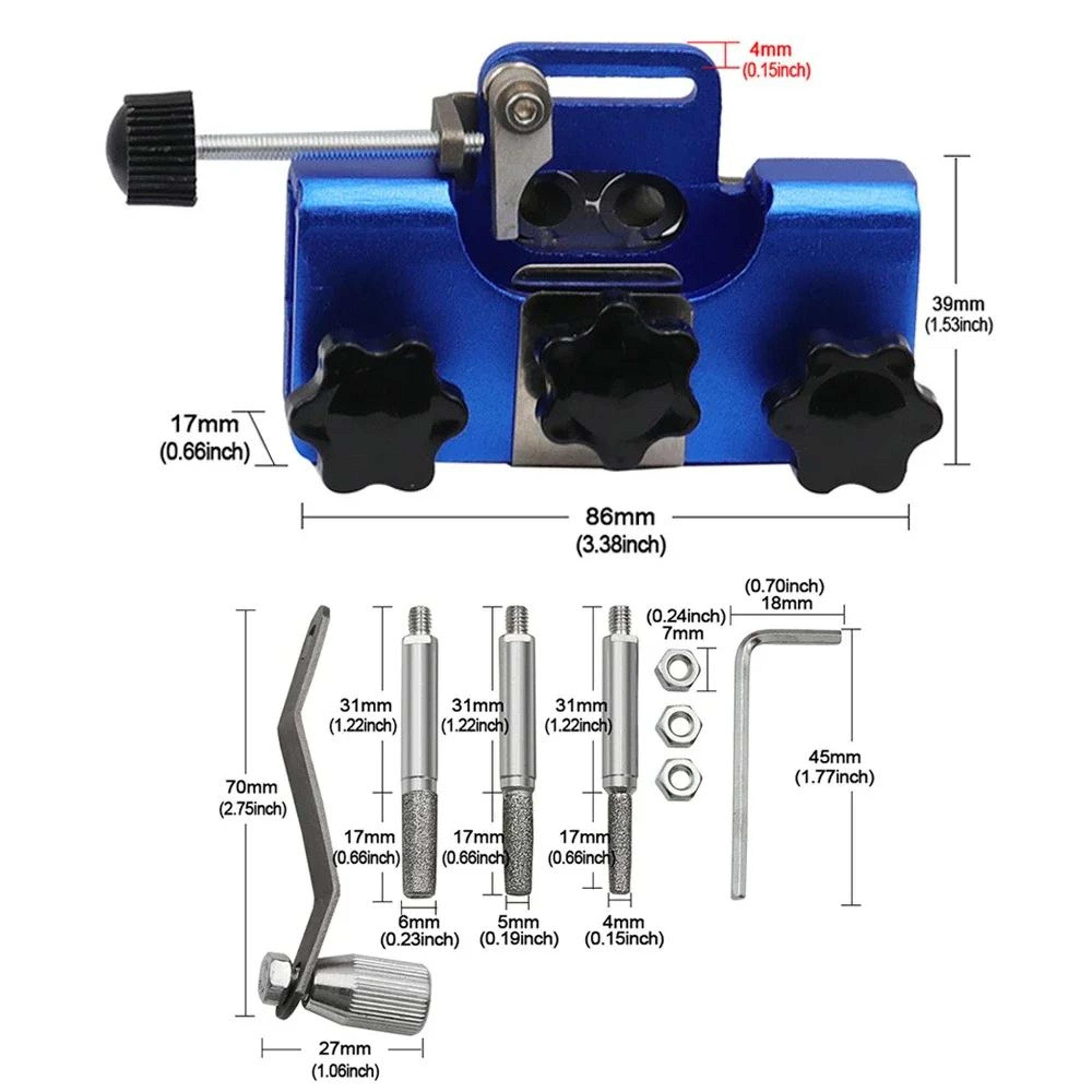 Manual Chainsaw Chain Sharpener With 3 Grinding Heads For Precise Blade Maintenance 2