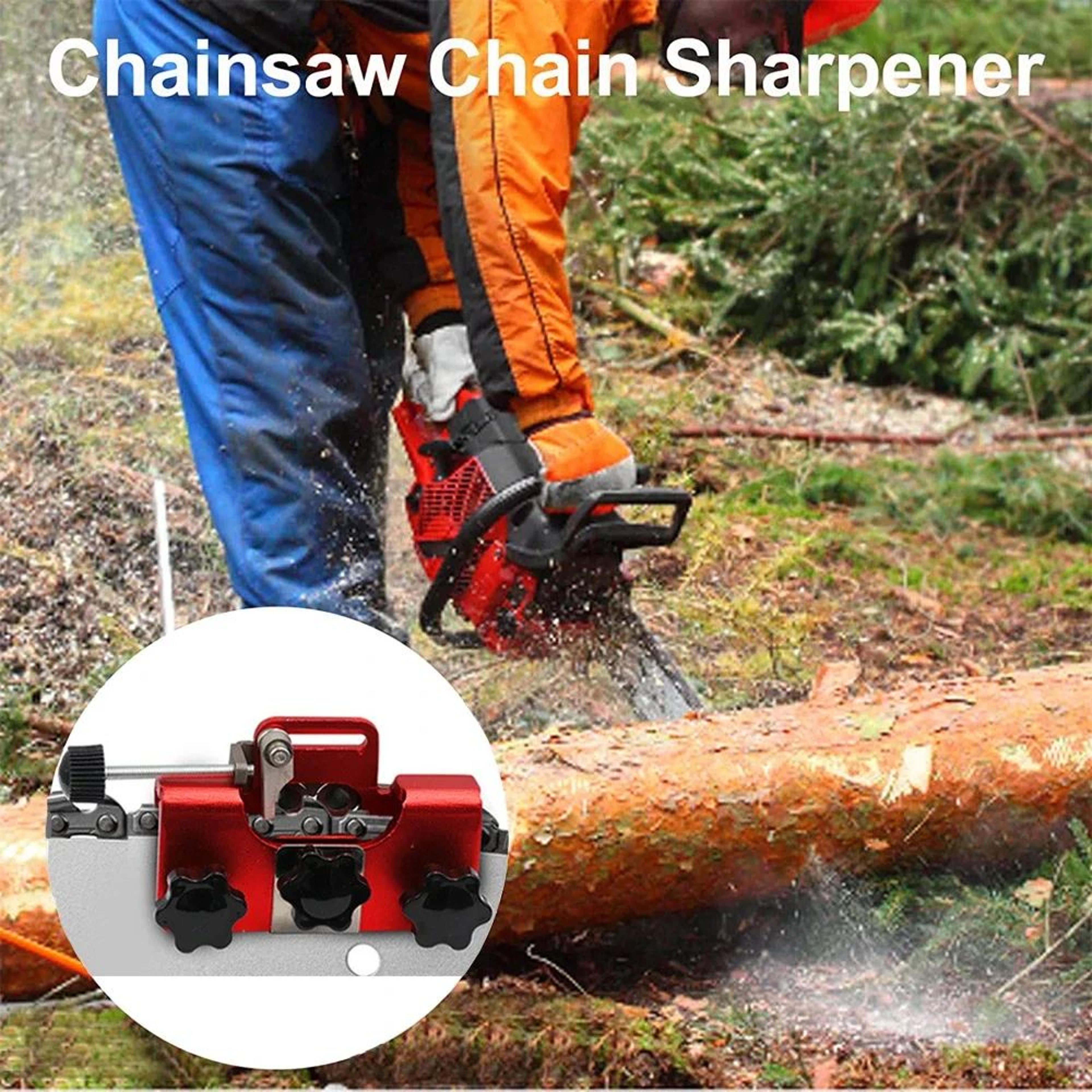 Manual Chainsaw Chain Sharpener With 3 Grinding Heads For Precise Blade Maintenance 1
