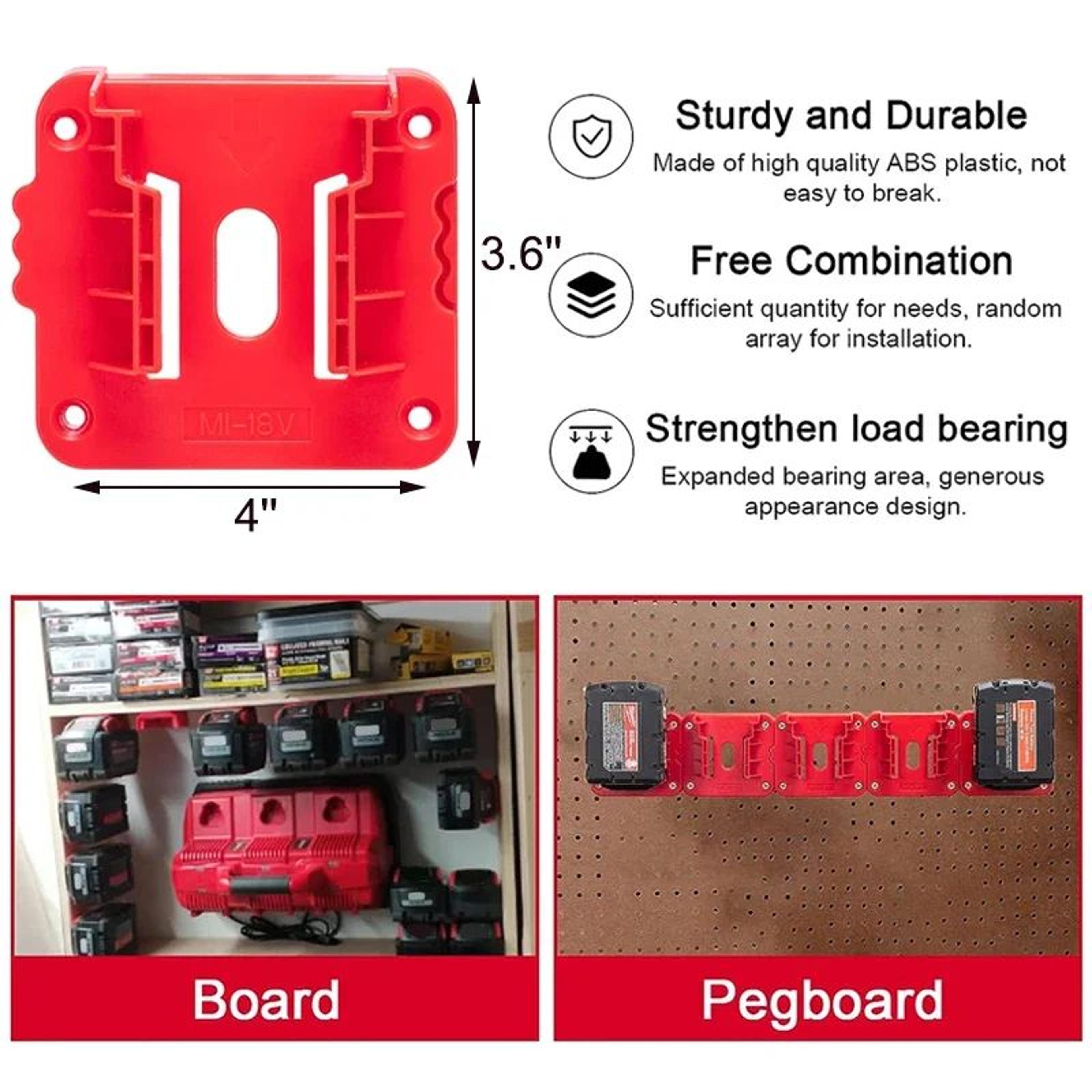 18V Lithium Battery Wall Mount Holder For Organized Power Tool Storage 1